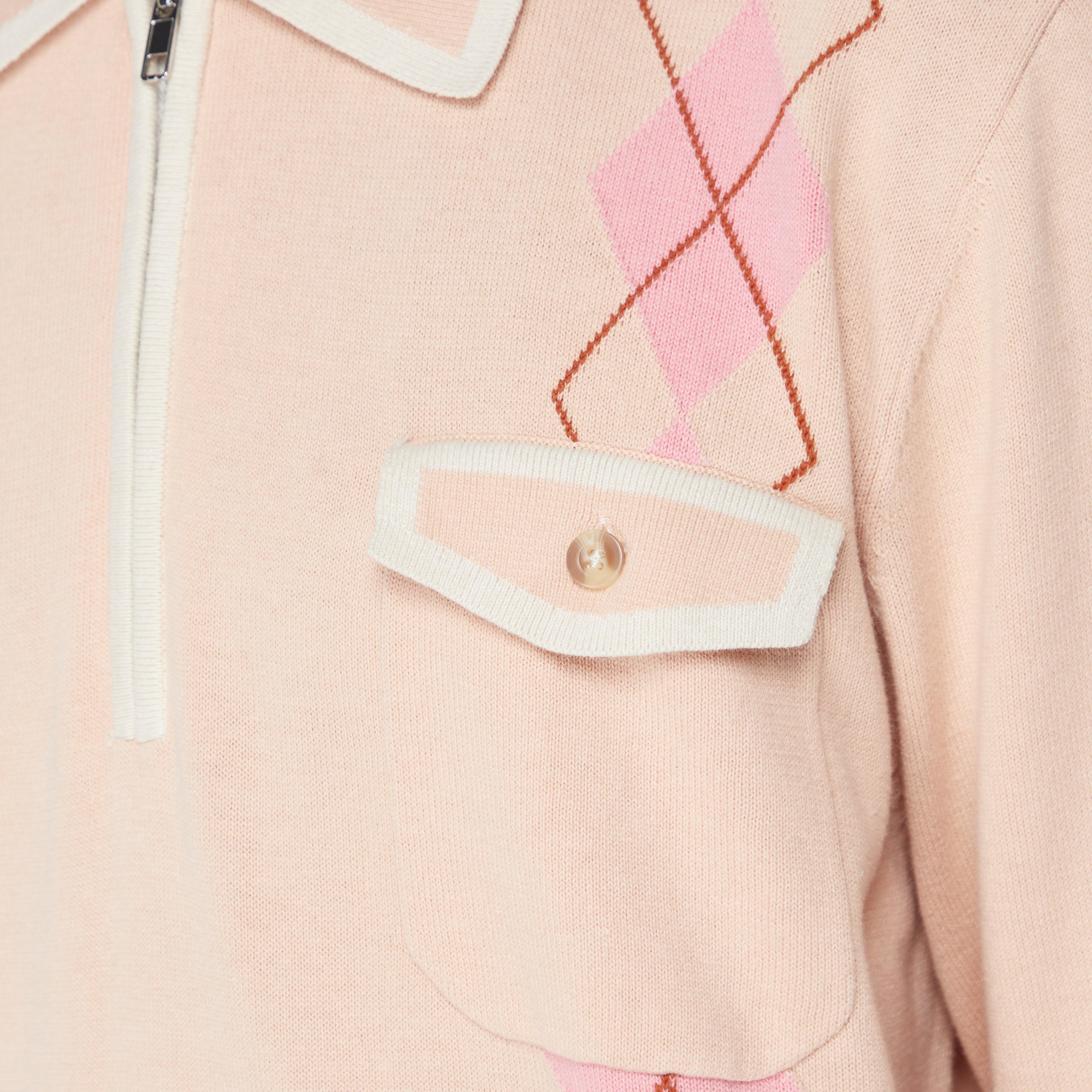 Checks Downtown Argyle Long Sleeve Polo Shirt