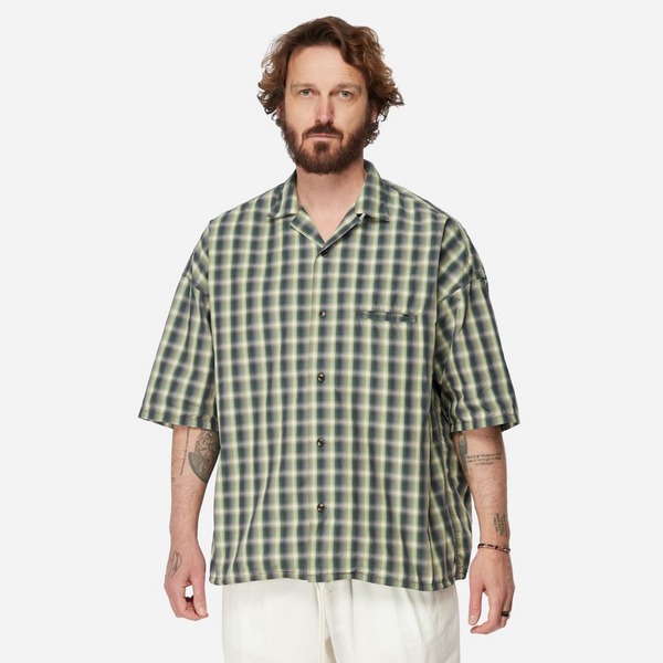 Green Nanamica Open Collar Wind Shirt | HIP