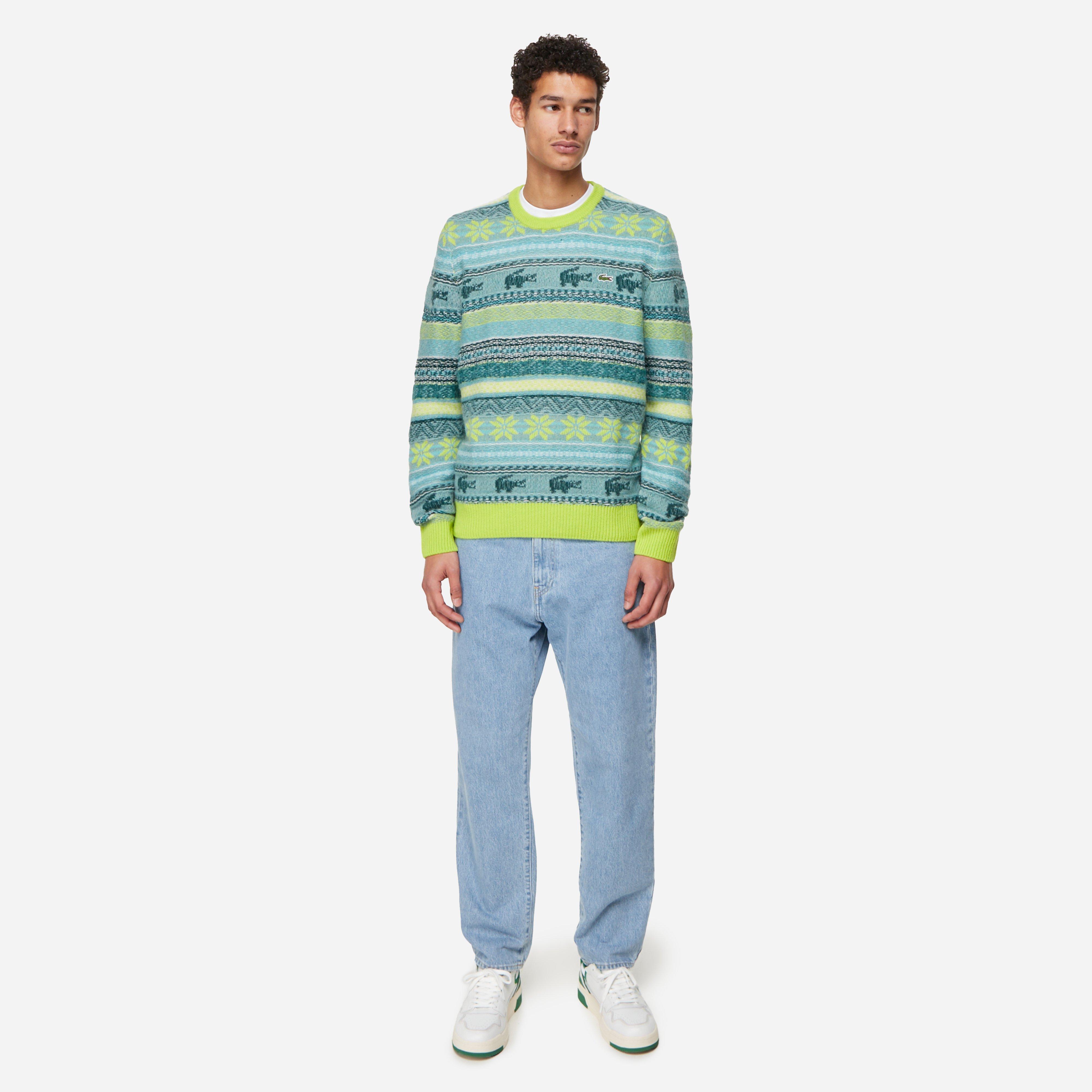 Lacoste Reverse Fair Isle Knit Sweater