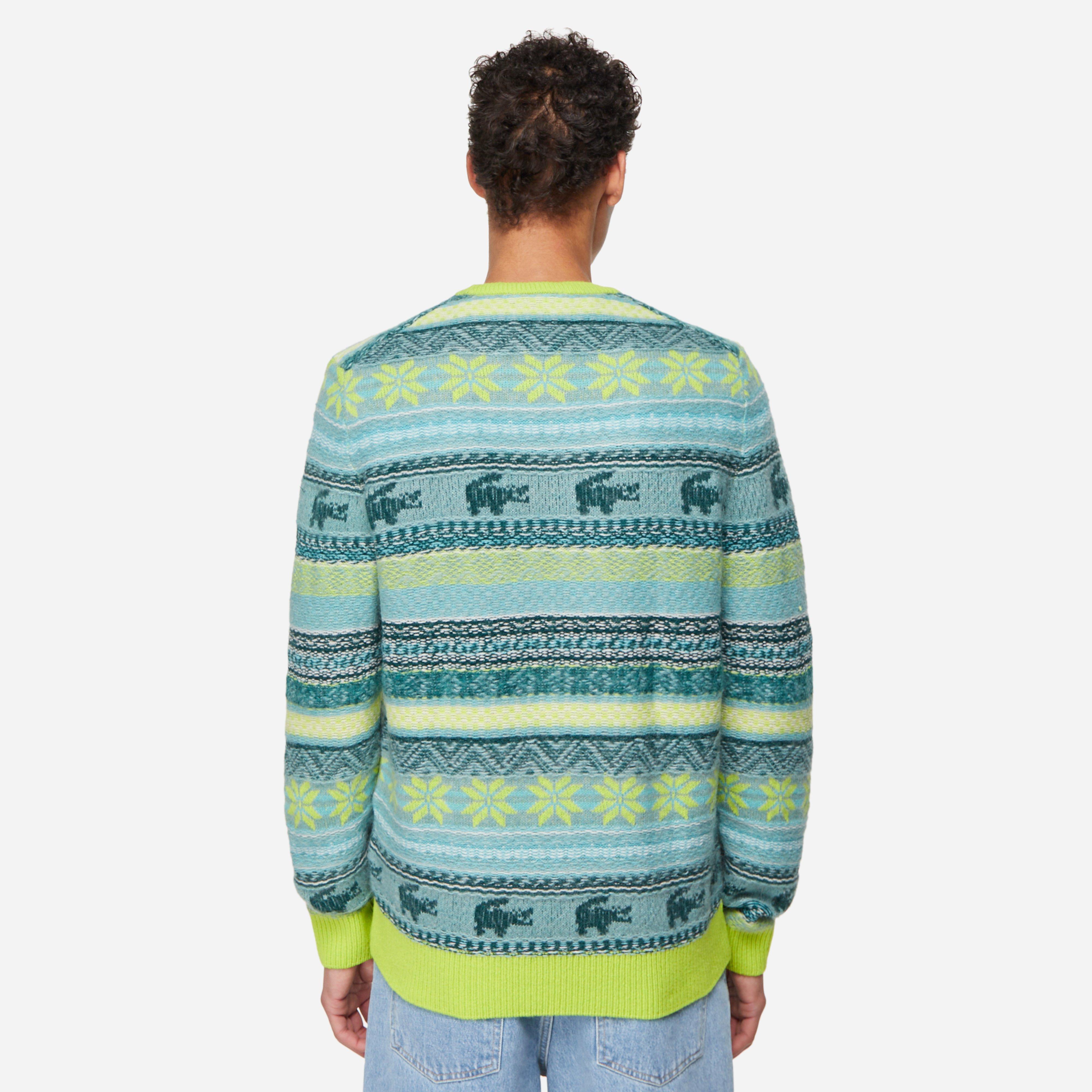 Lacoste Reverse Fair Isle Knit Sweater