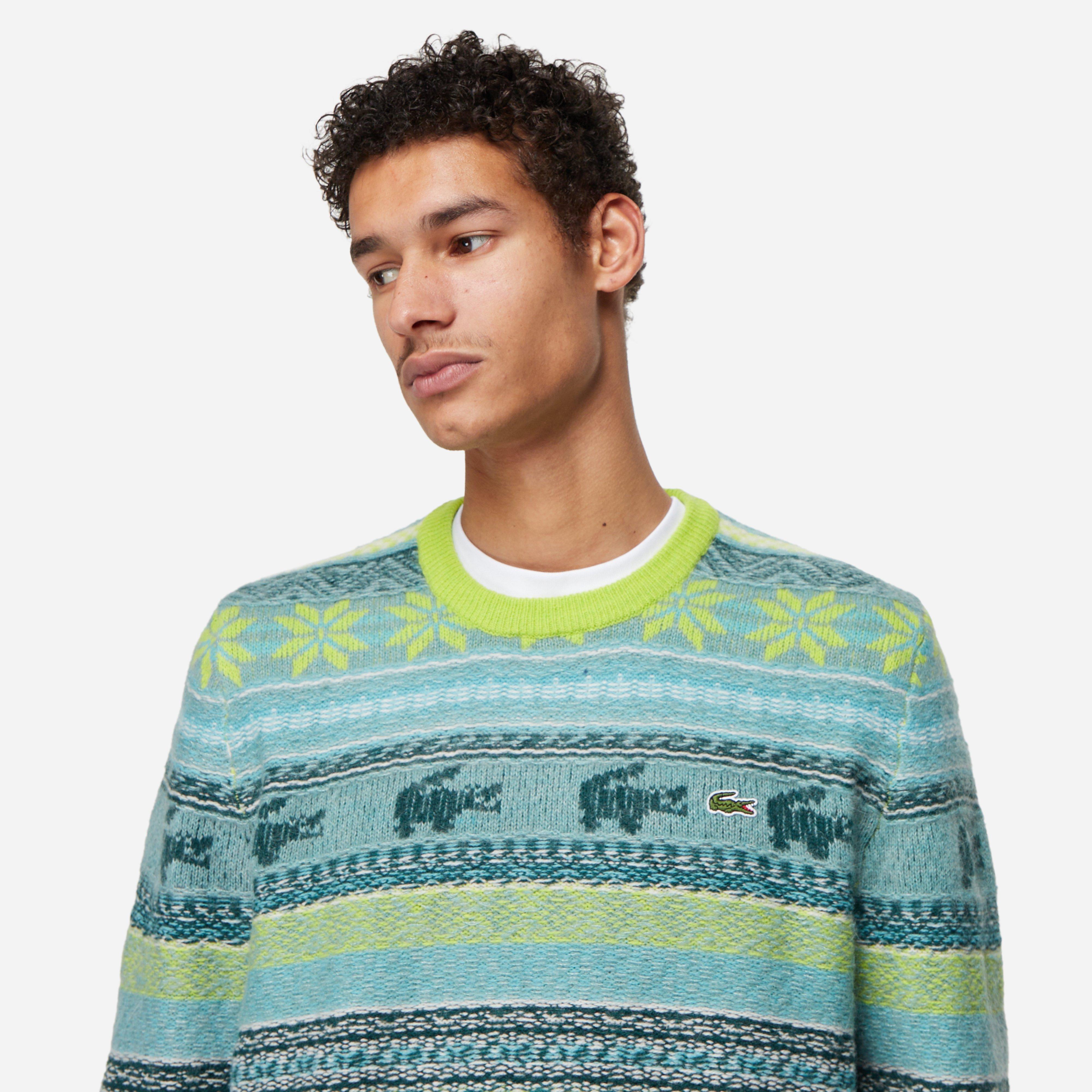 Lacoste Reverse Fair Isle Knit Sweater