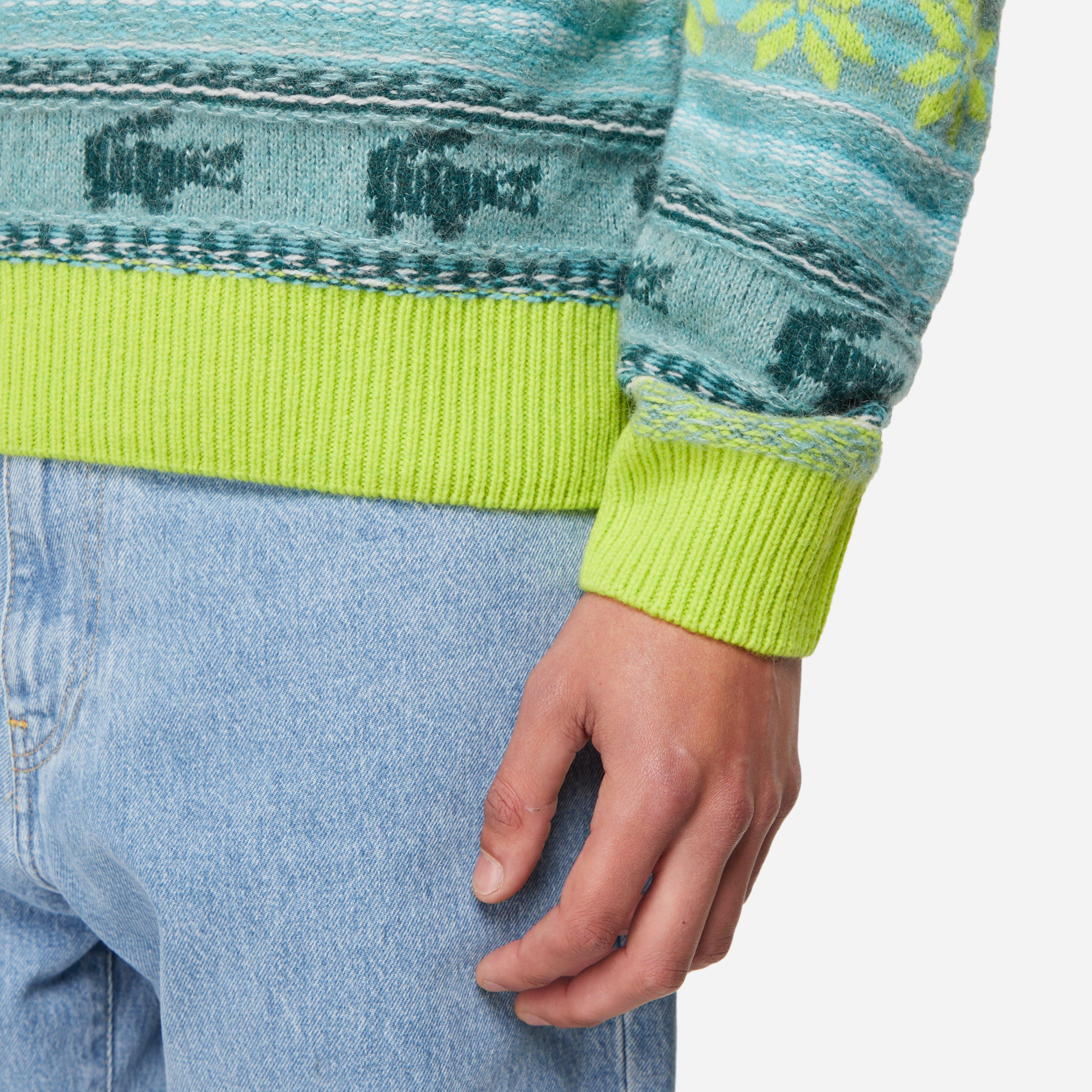 Lacoste Reverse Fair Isle Knit Sweater