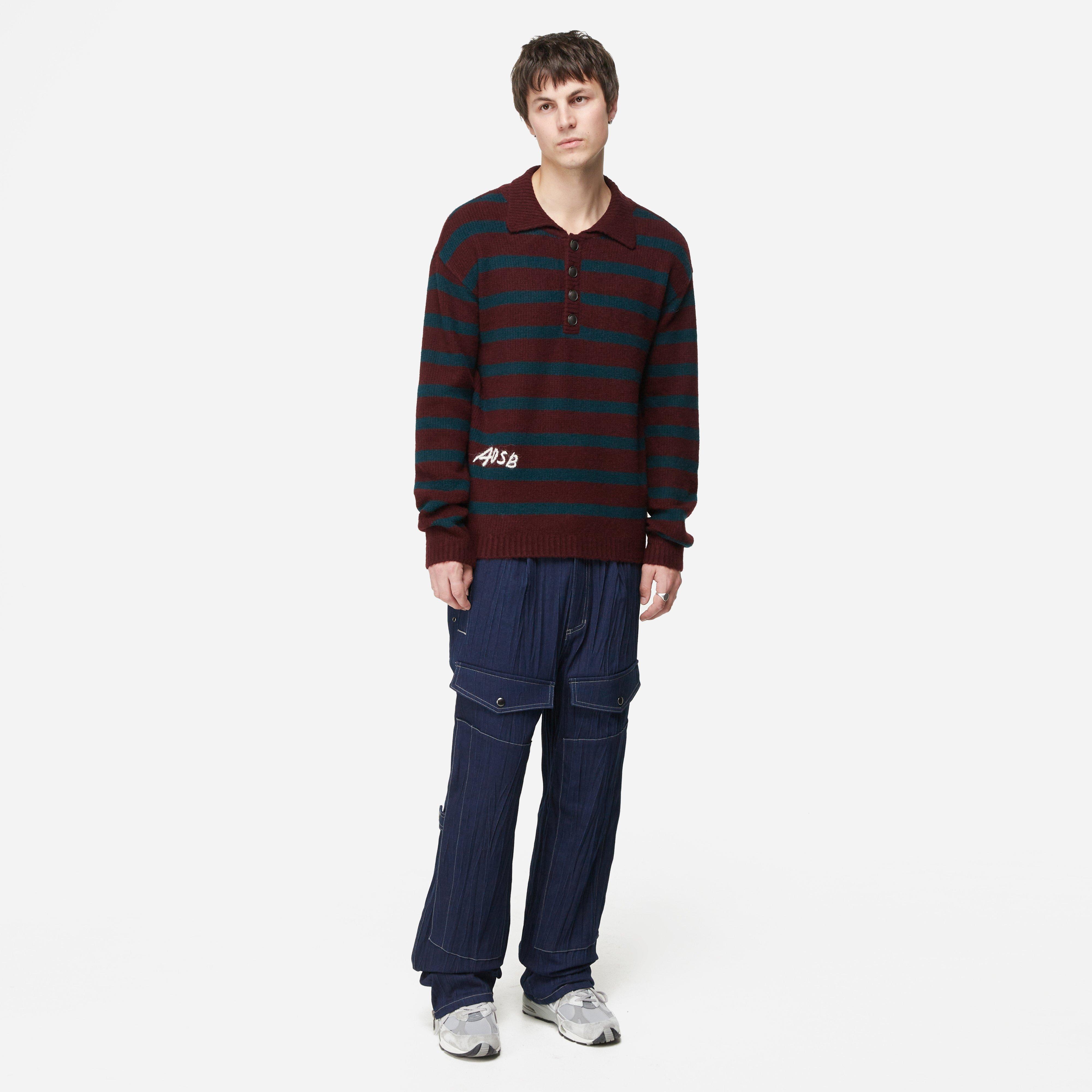 Andersson Bell Striped Knitted Polo Shirt