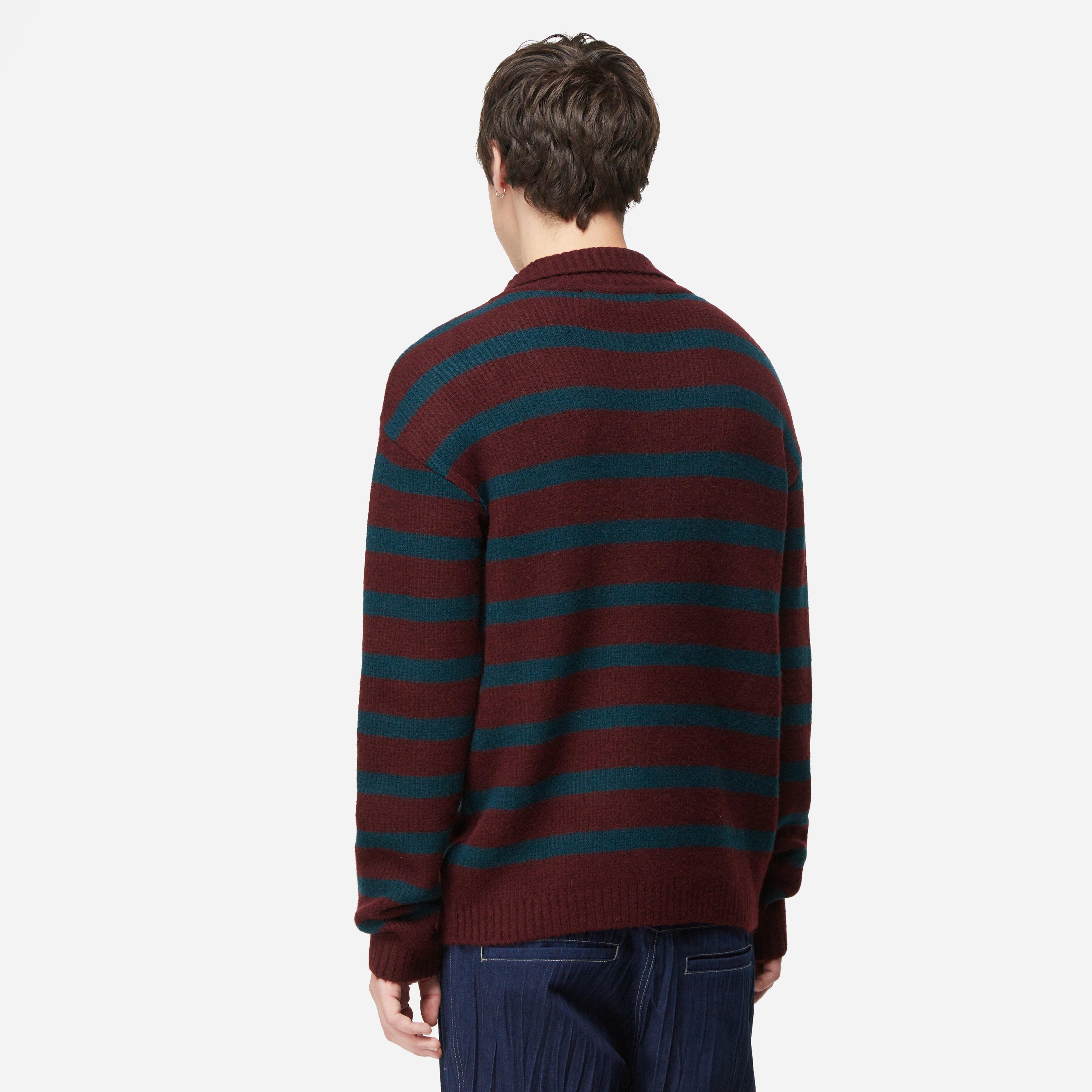Andersson Bell Striped Knitted Polo Shirt