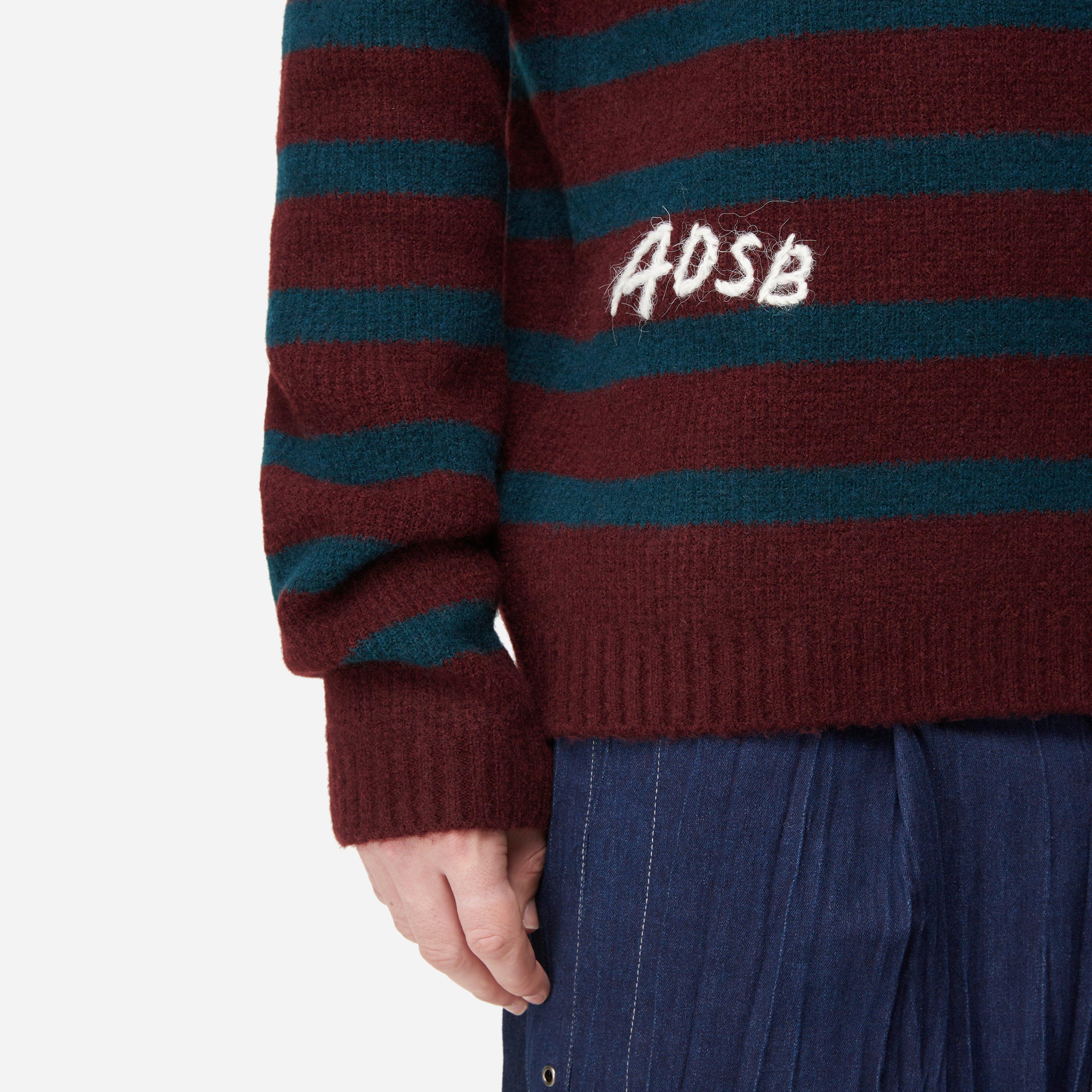 Andersson Bell Striped Knitted Polo Shirt