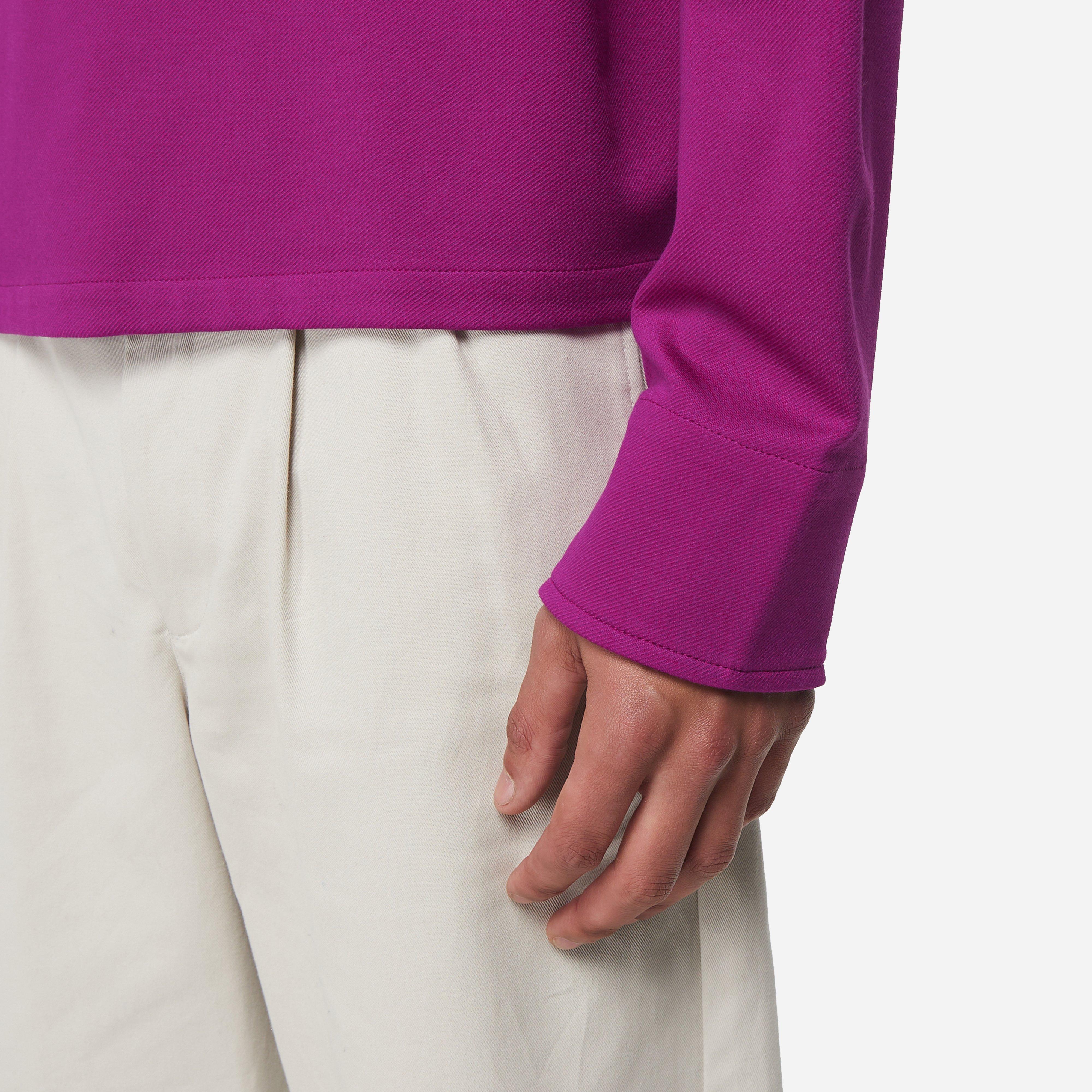 4SDESIGNS Woven Long Sleeve Polo Shirt