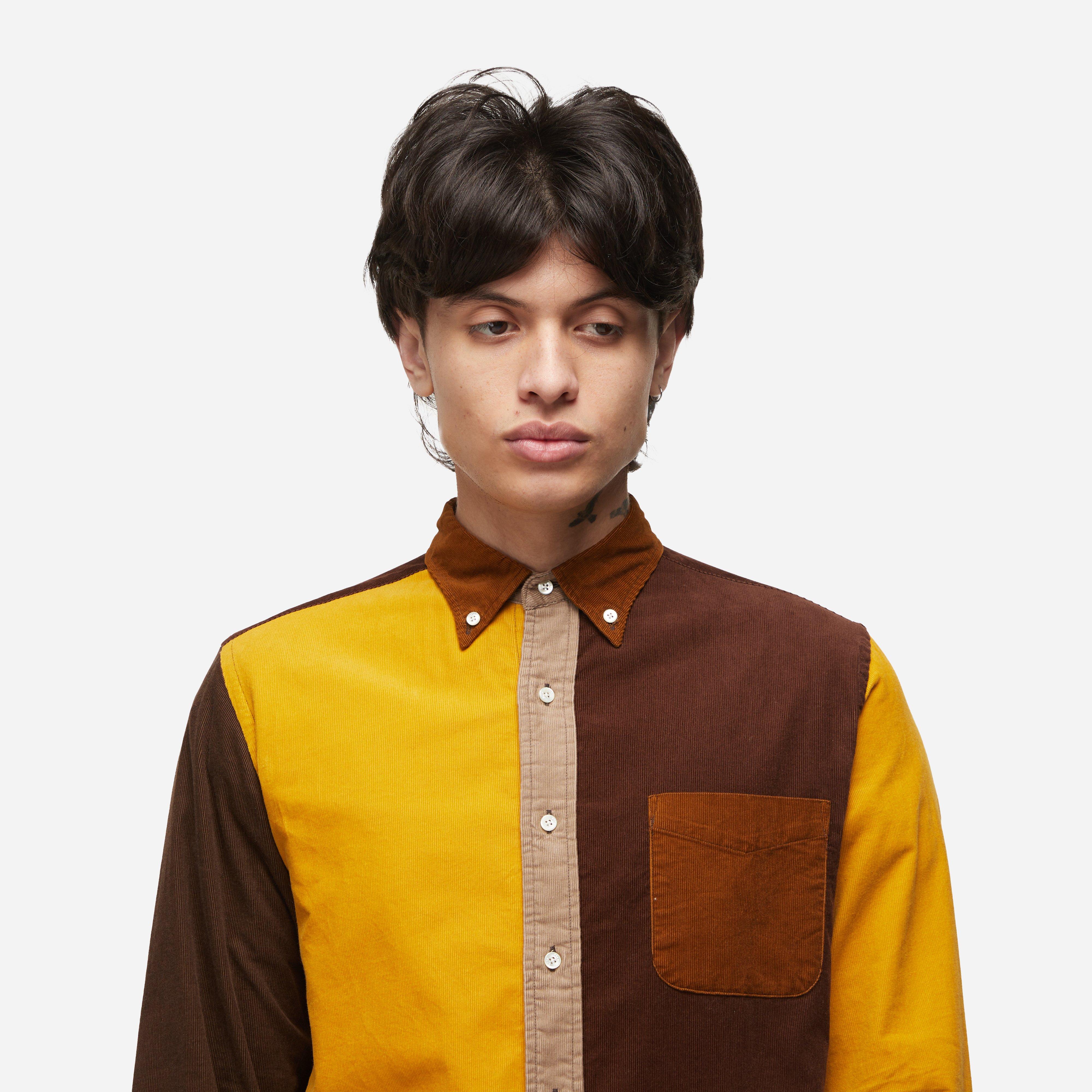 Beams Plus Cord Panel Button Down Shirt
