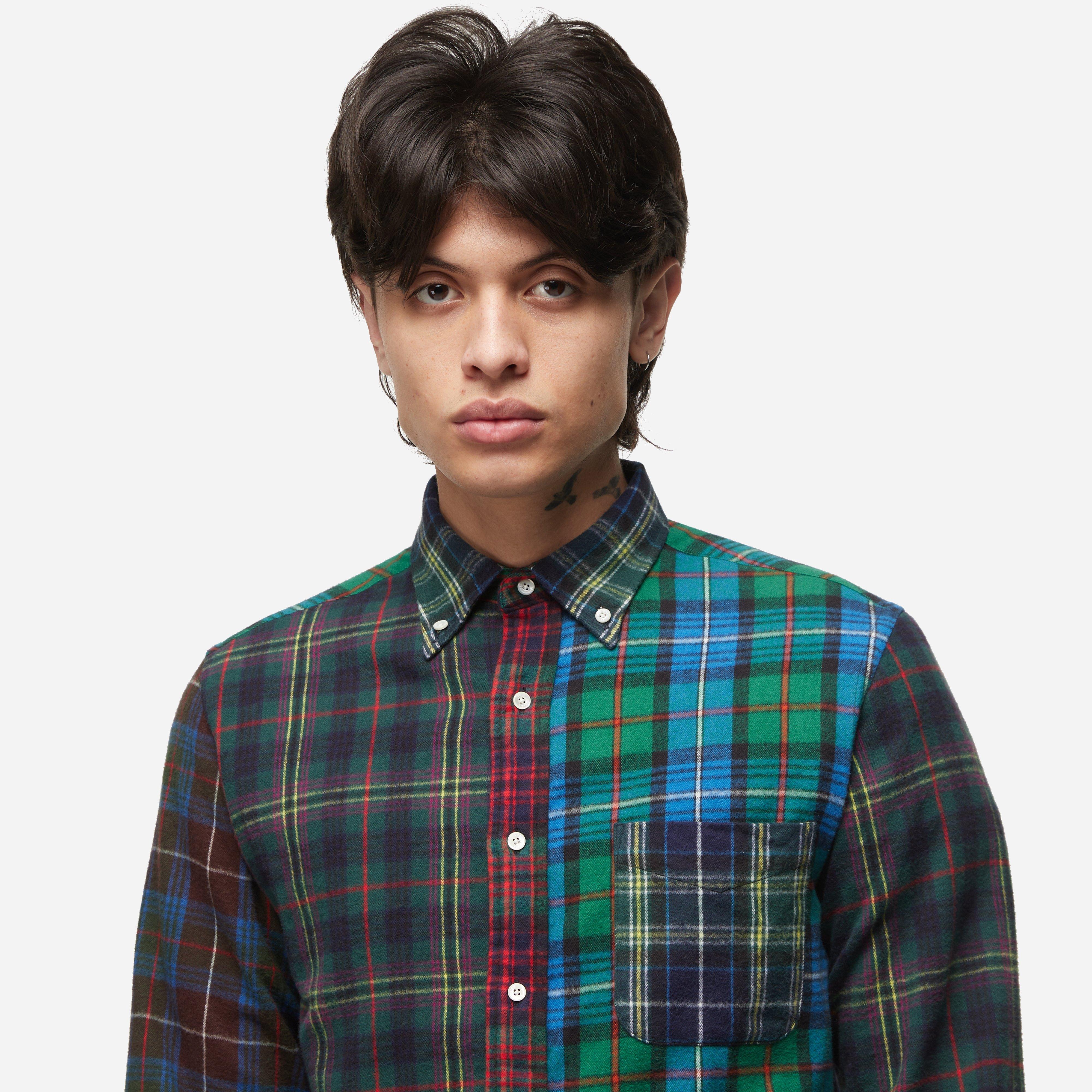 Beams Plus Check Panel Button-Down Shirt