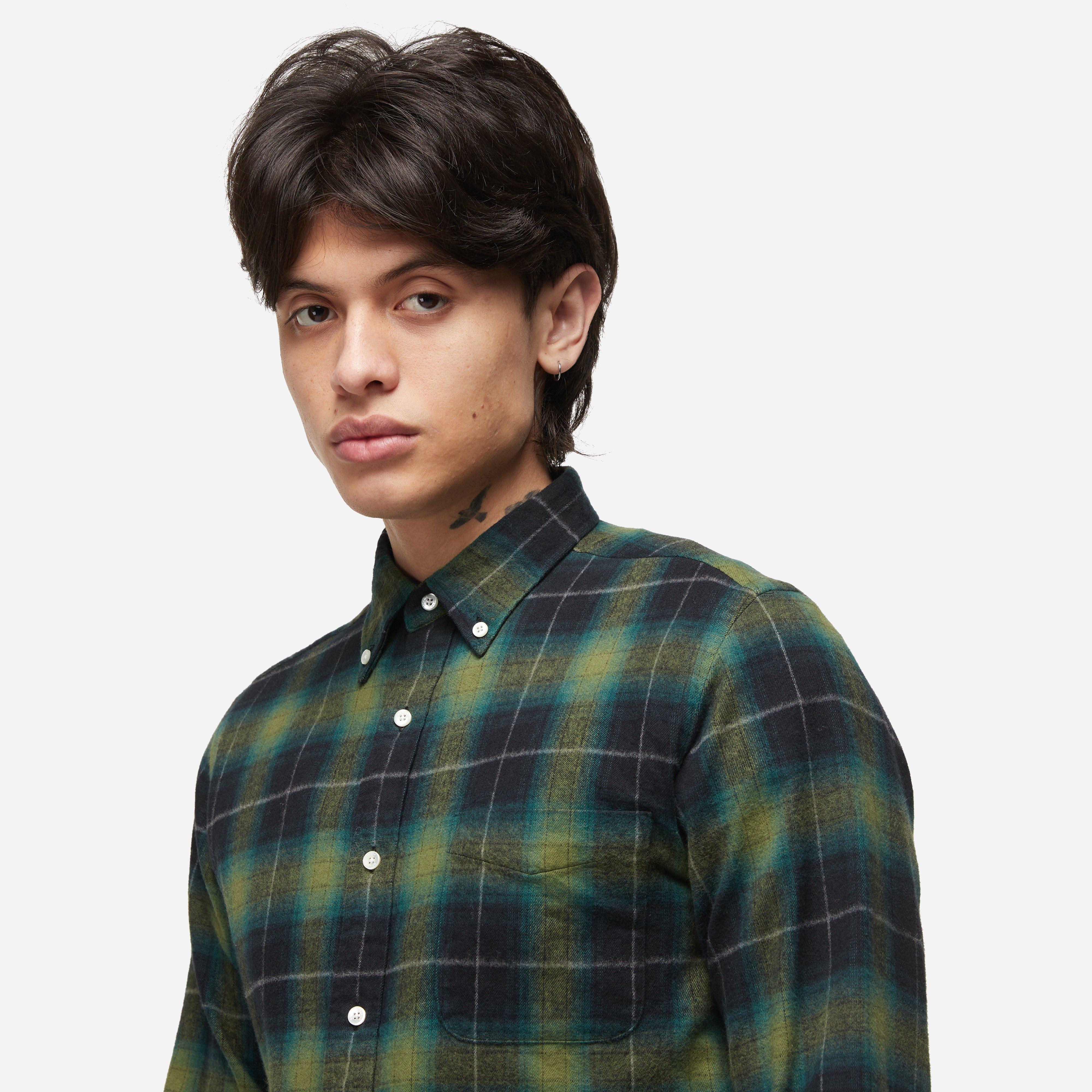 Beams Plus Shaggy Tartan Check Button Down Shirt