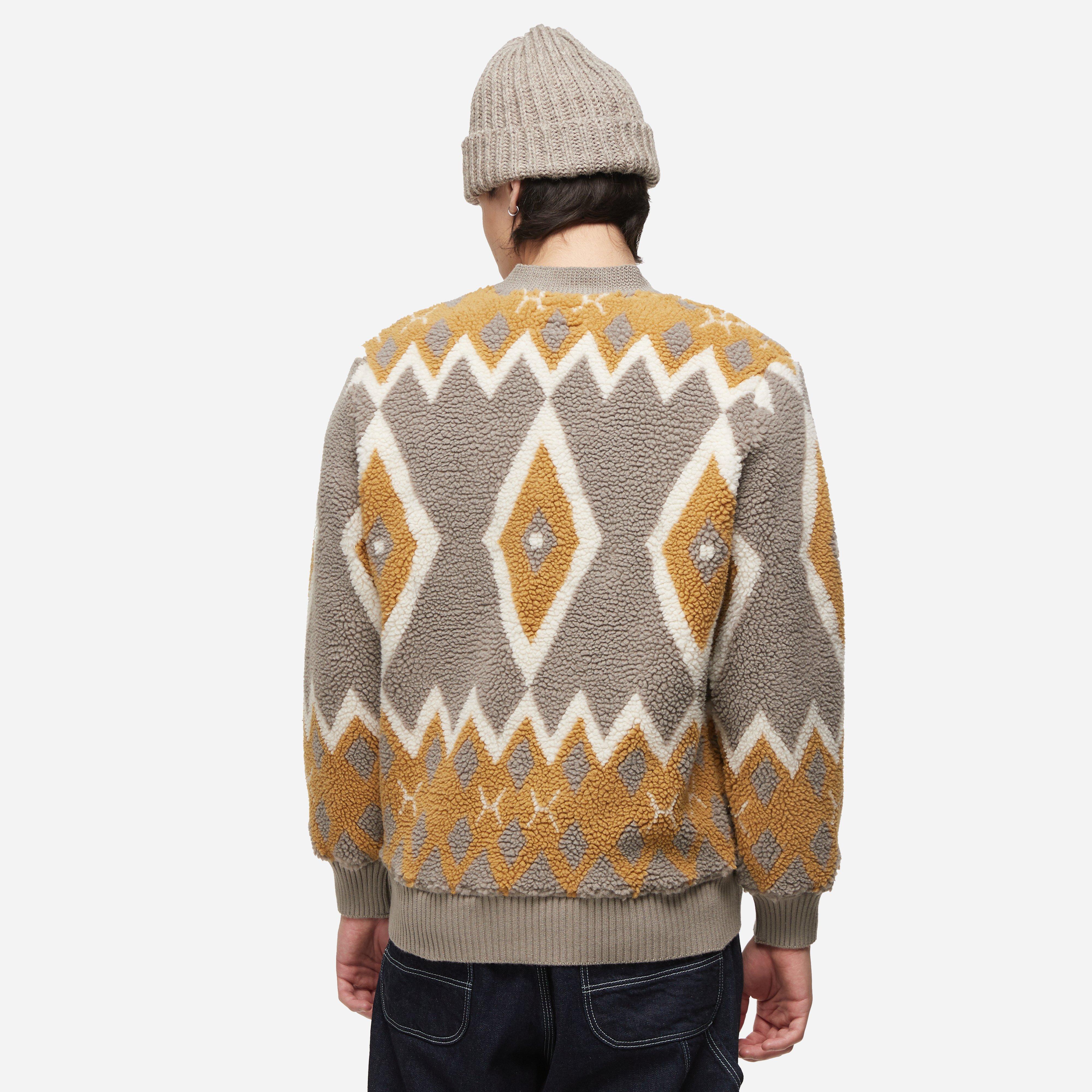 Beams Plus Jacquard Boa Fleece Cardigan
