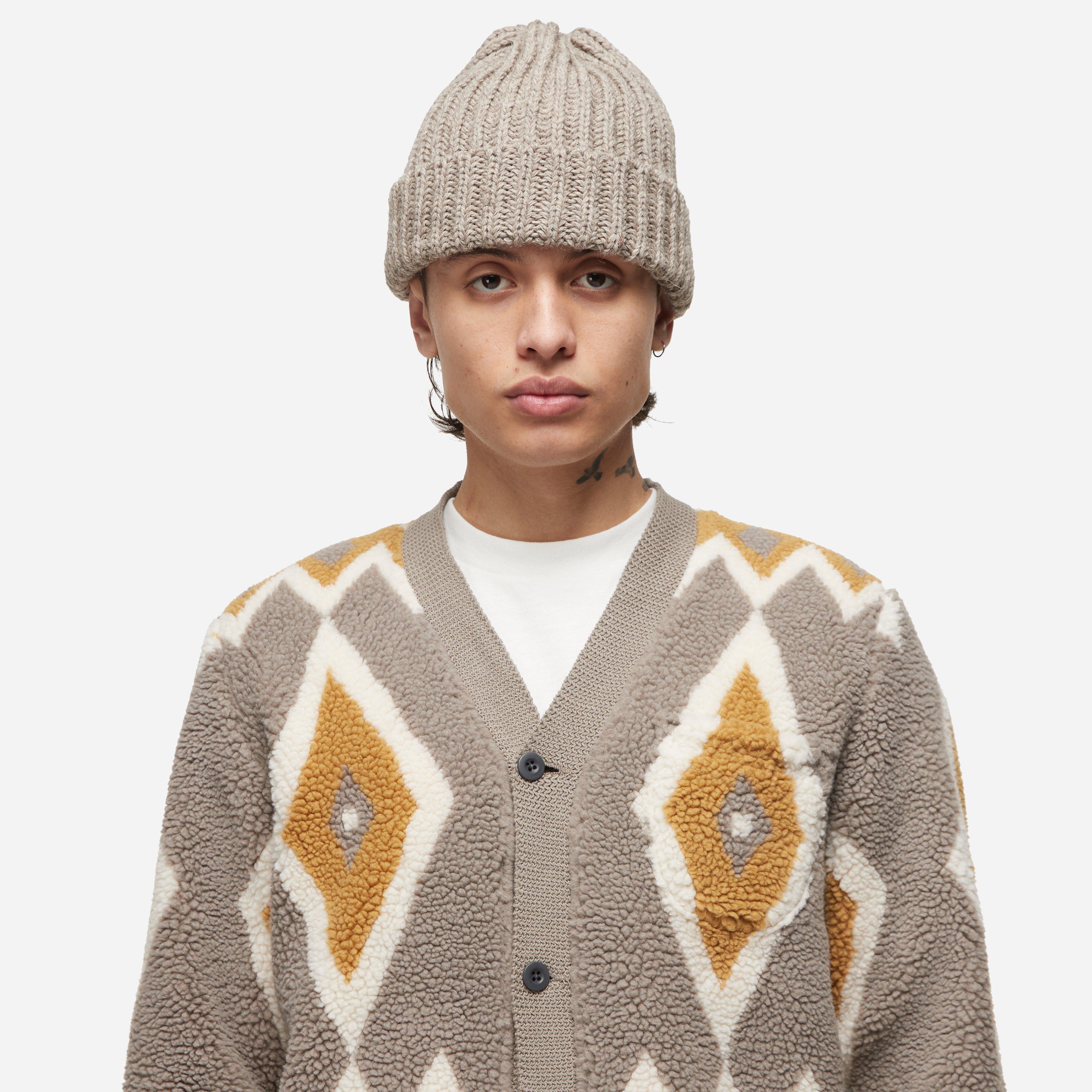 Beams Plus Jacquard Boa Fleece Cardigan