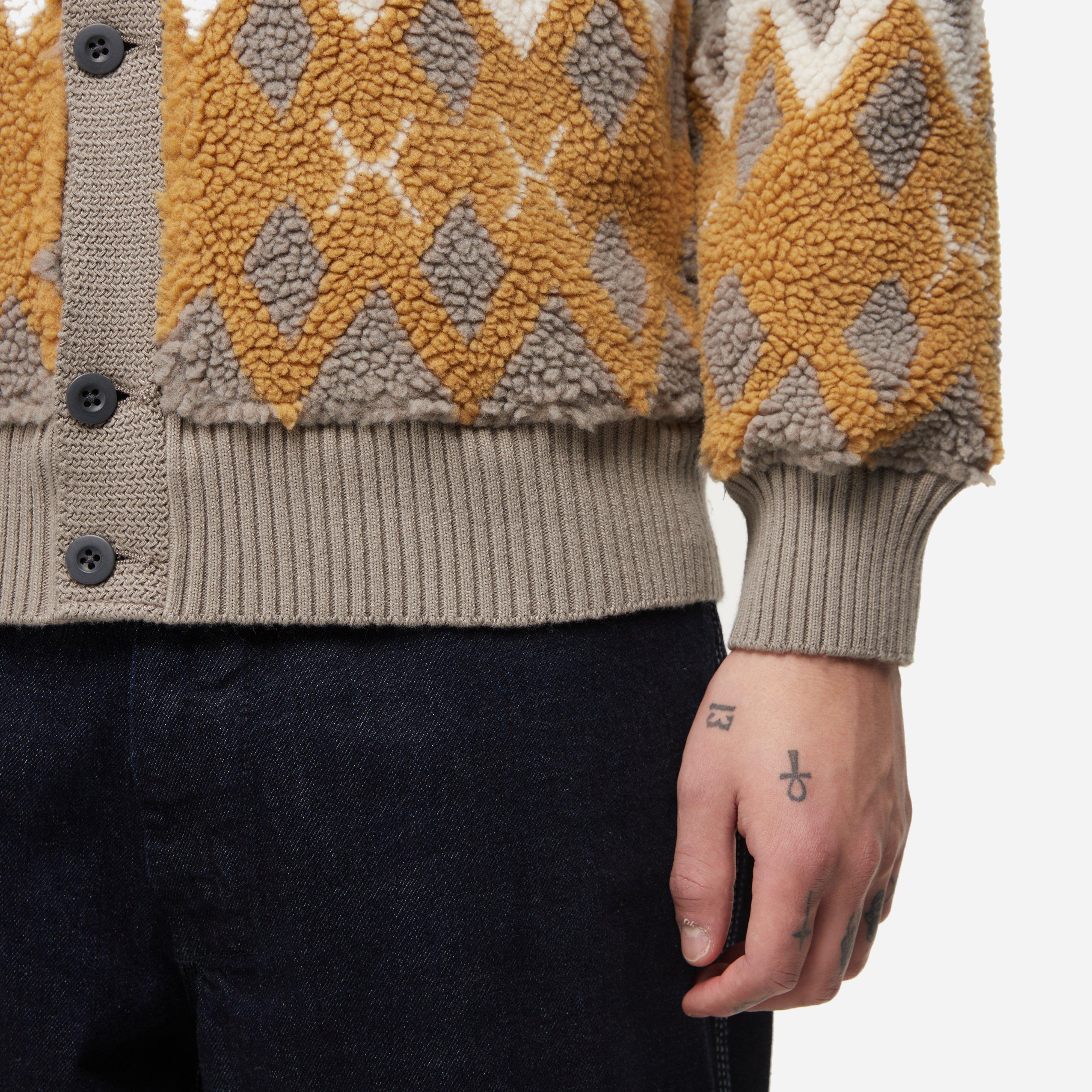Beams Plus Jacquard Boa Fleece Cardigan