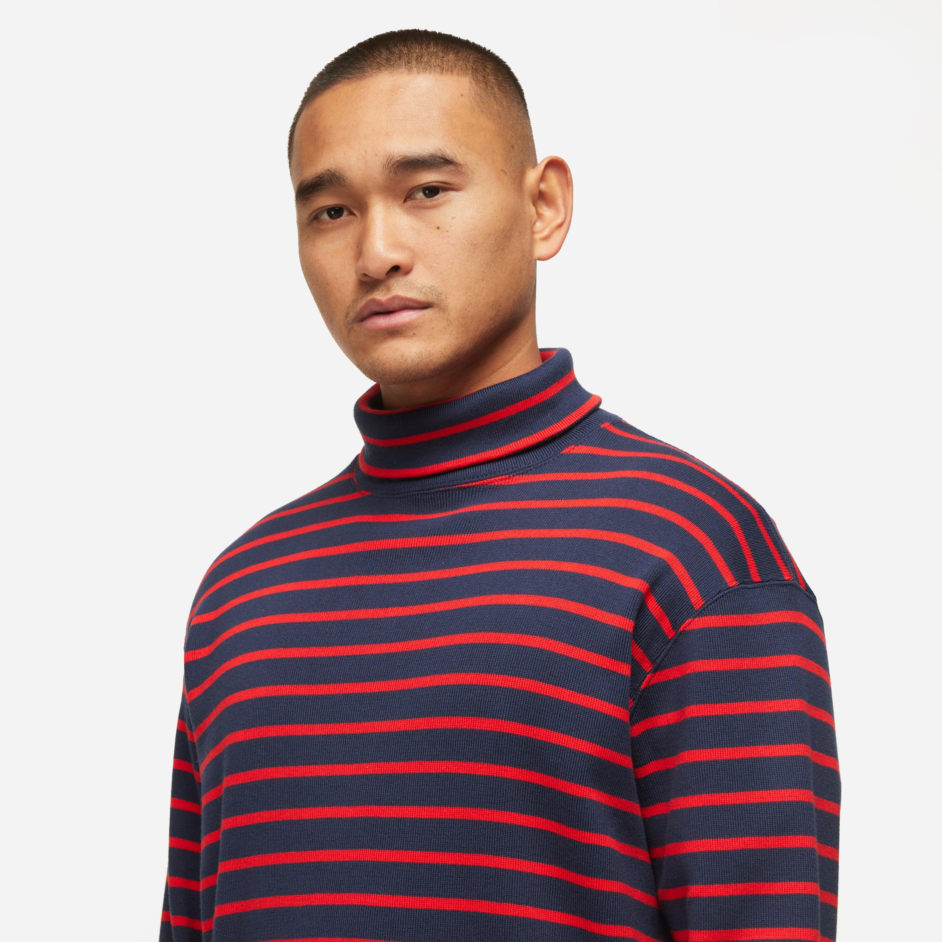Beams Plus Stripe High Neck Long Sleeve T-Shirt