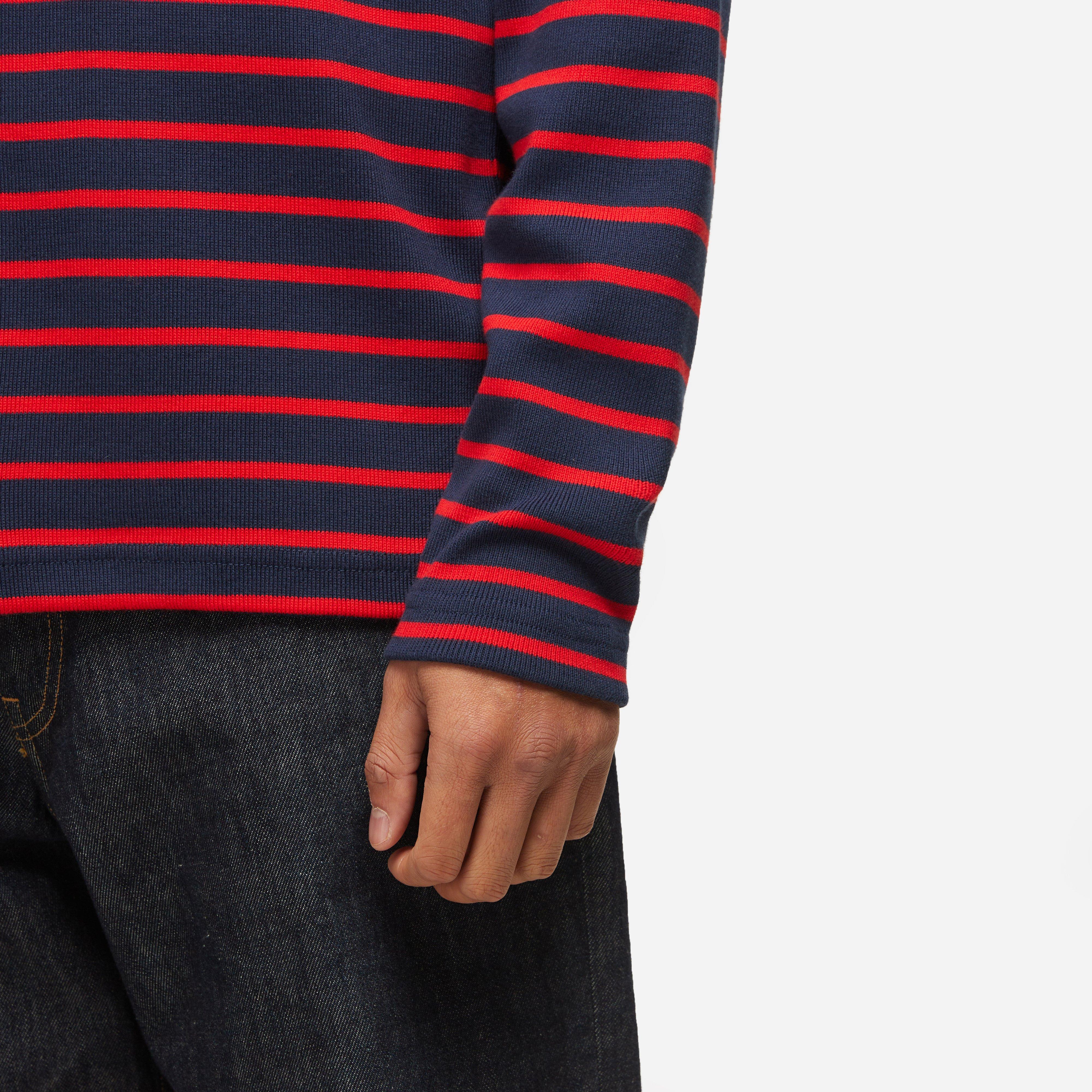 Beams Plus Stripe High Neck Long Sleeve T-Shirt