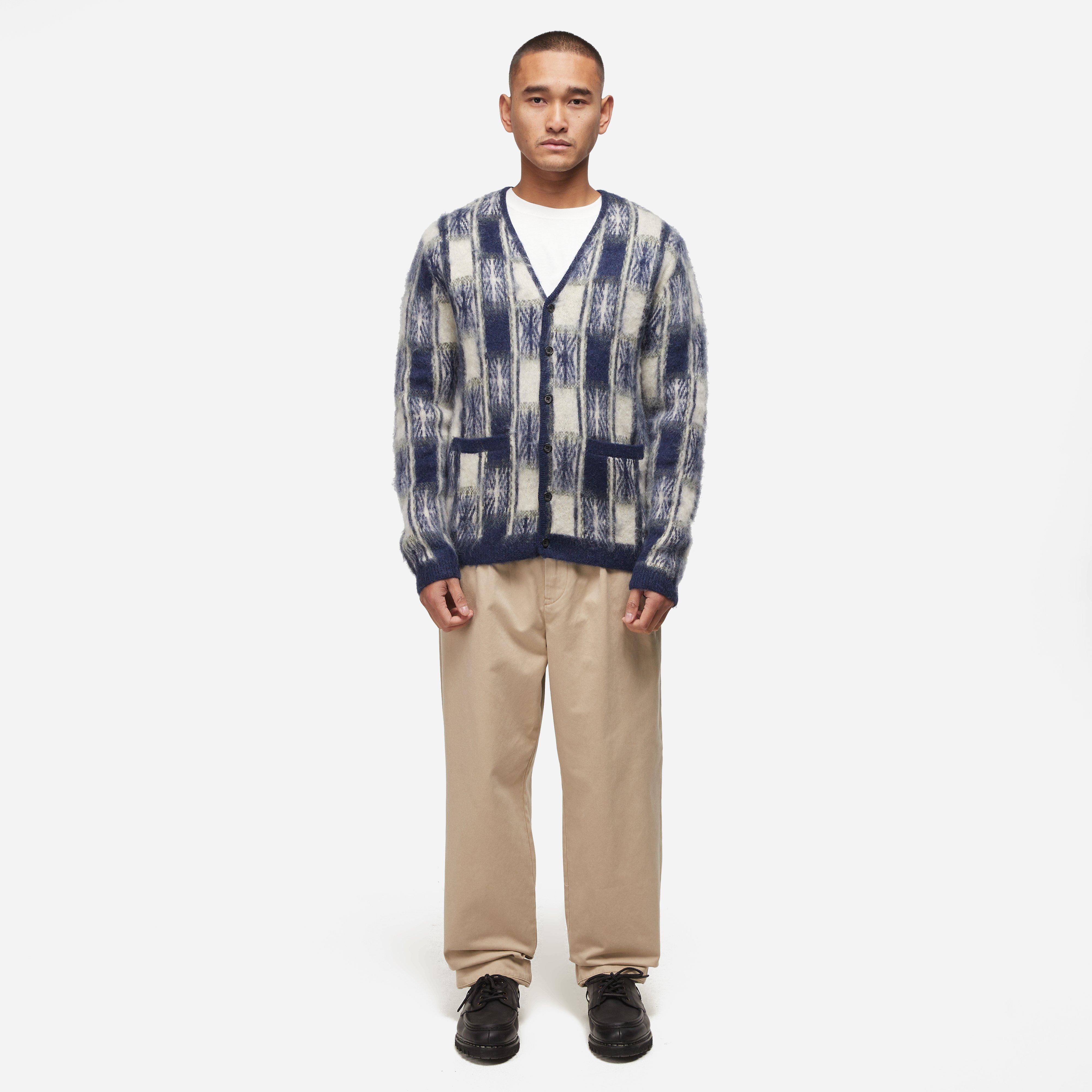 Beams Plus 9-Gauge Double-Jacquard Shaggy Cardigan