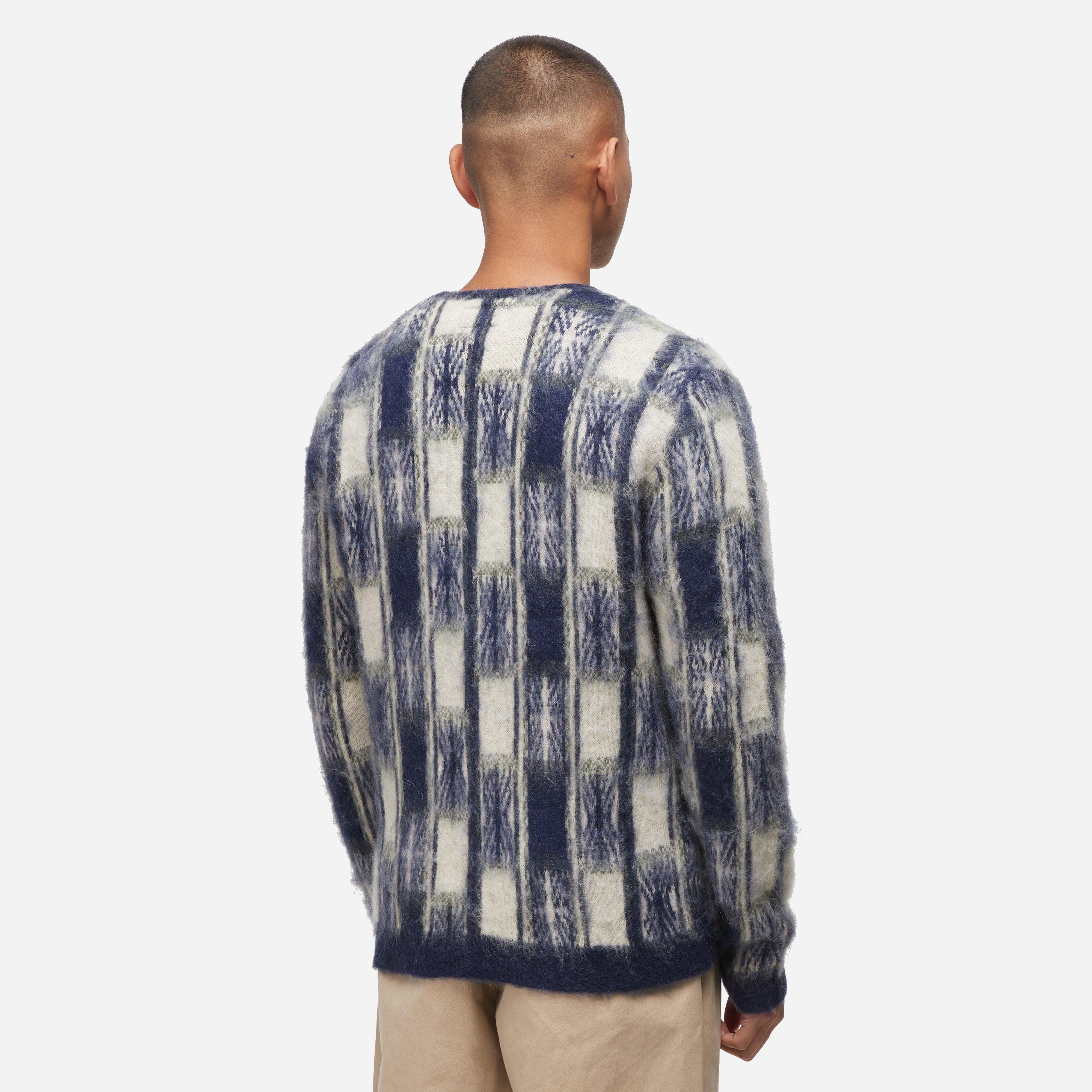 Beams Plus 9-Gauge Double-Jacquard Shaggy Cardigan