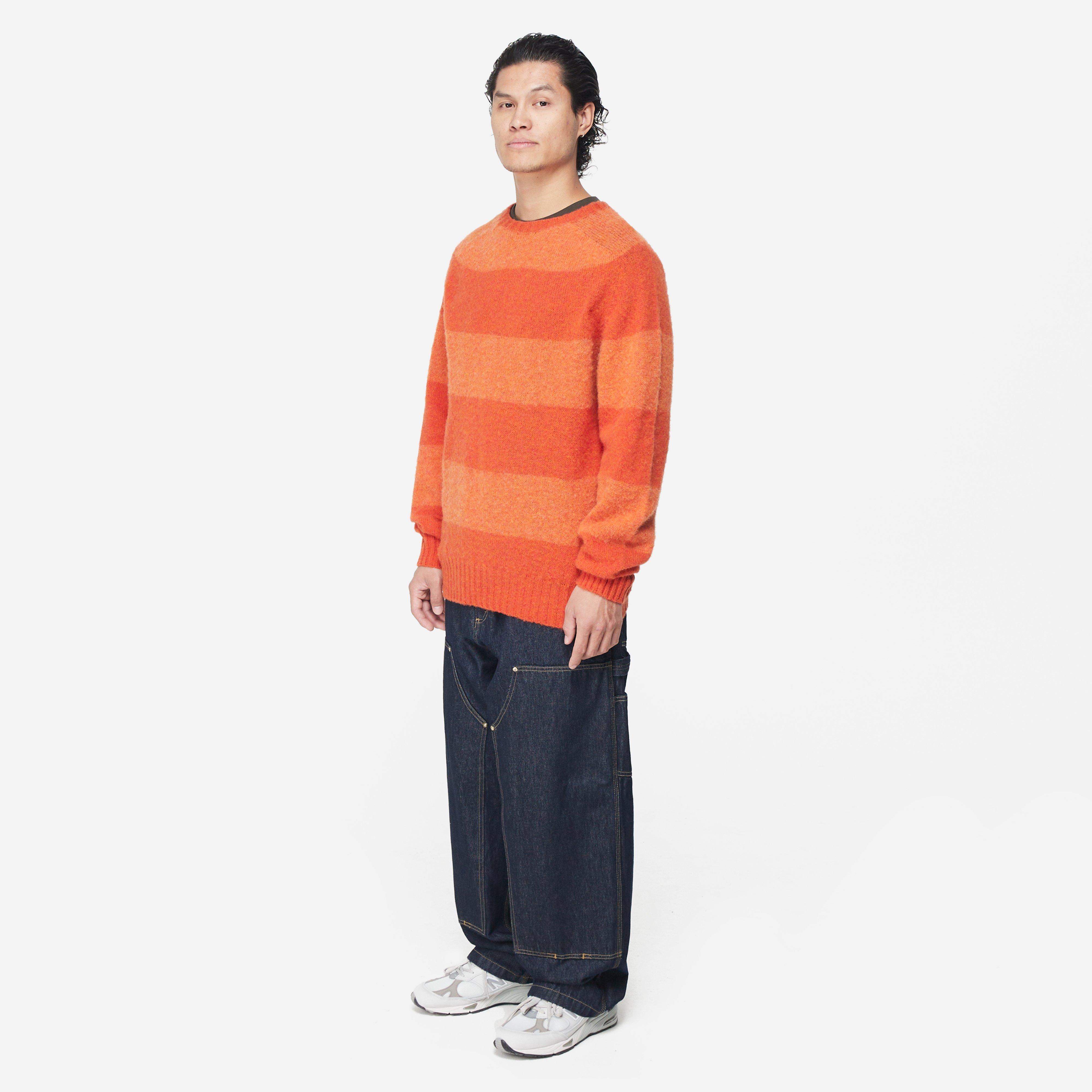 YMC Suedehead Striped Knitted Sweatshirt