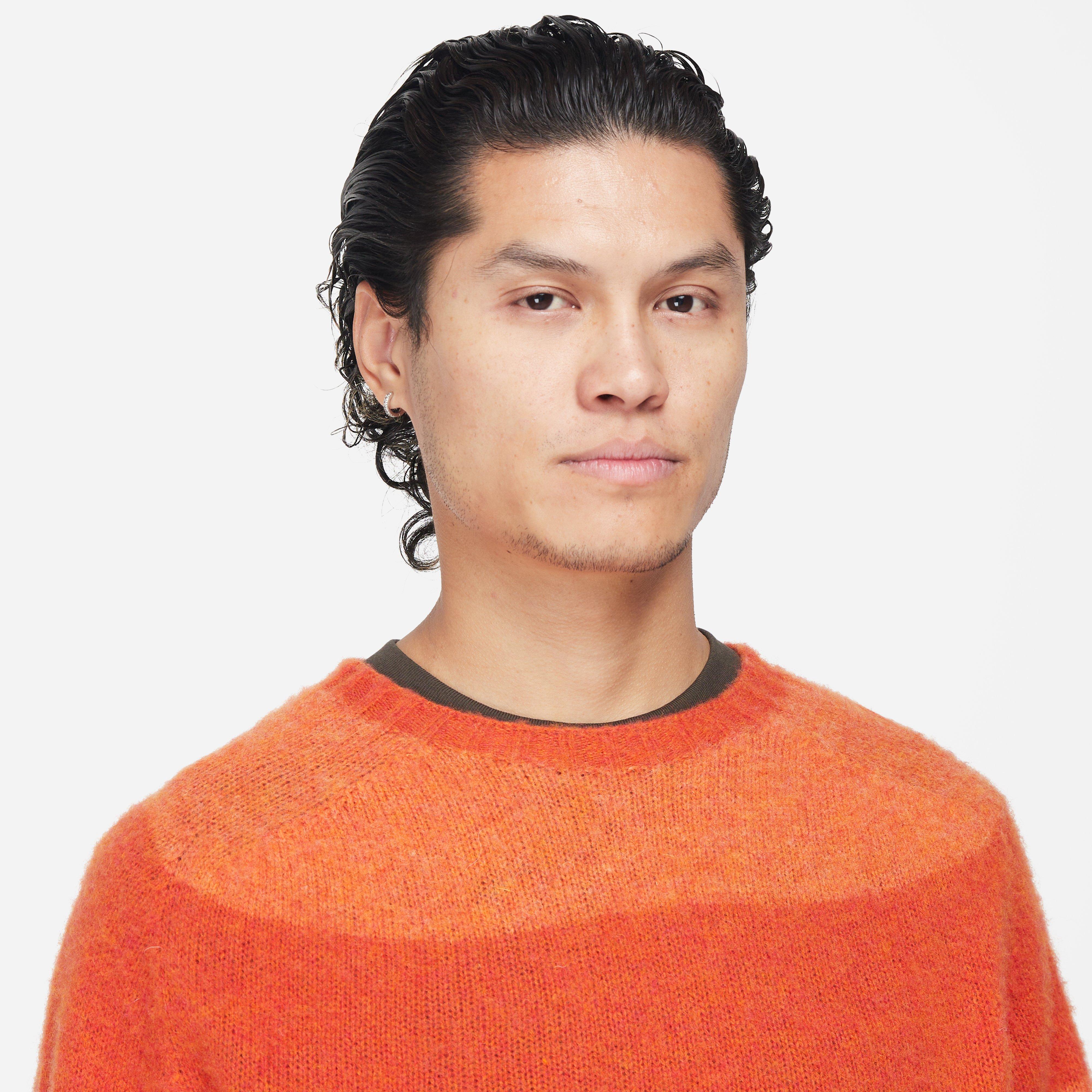 YMC Suedehead Striped Knitted Sweatshirt