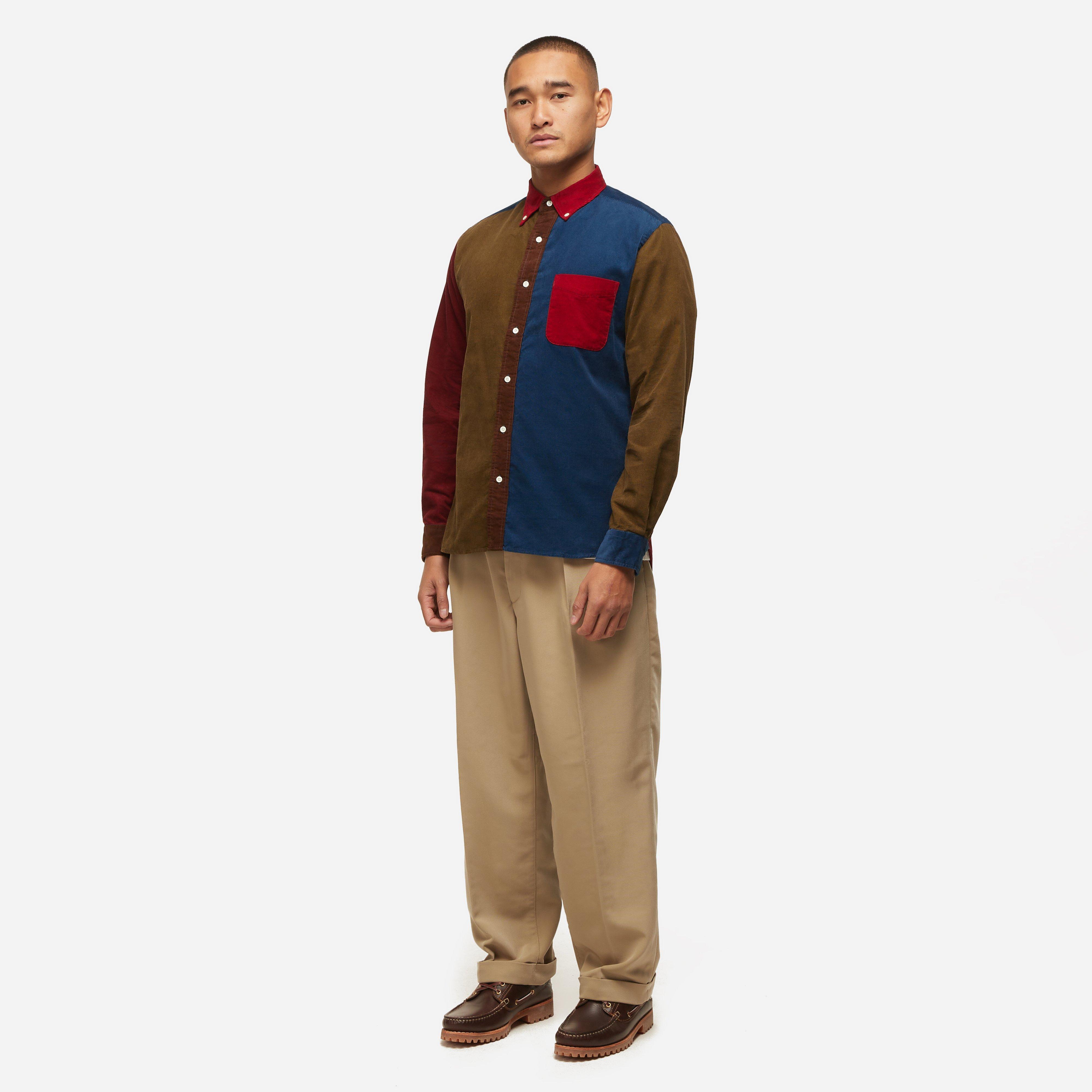 Beams Plus Cord Panel Button Down Shirt