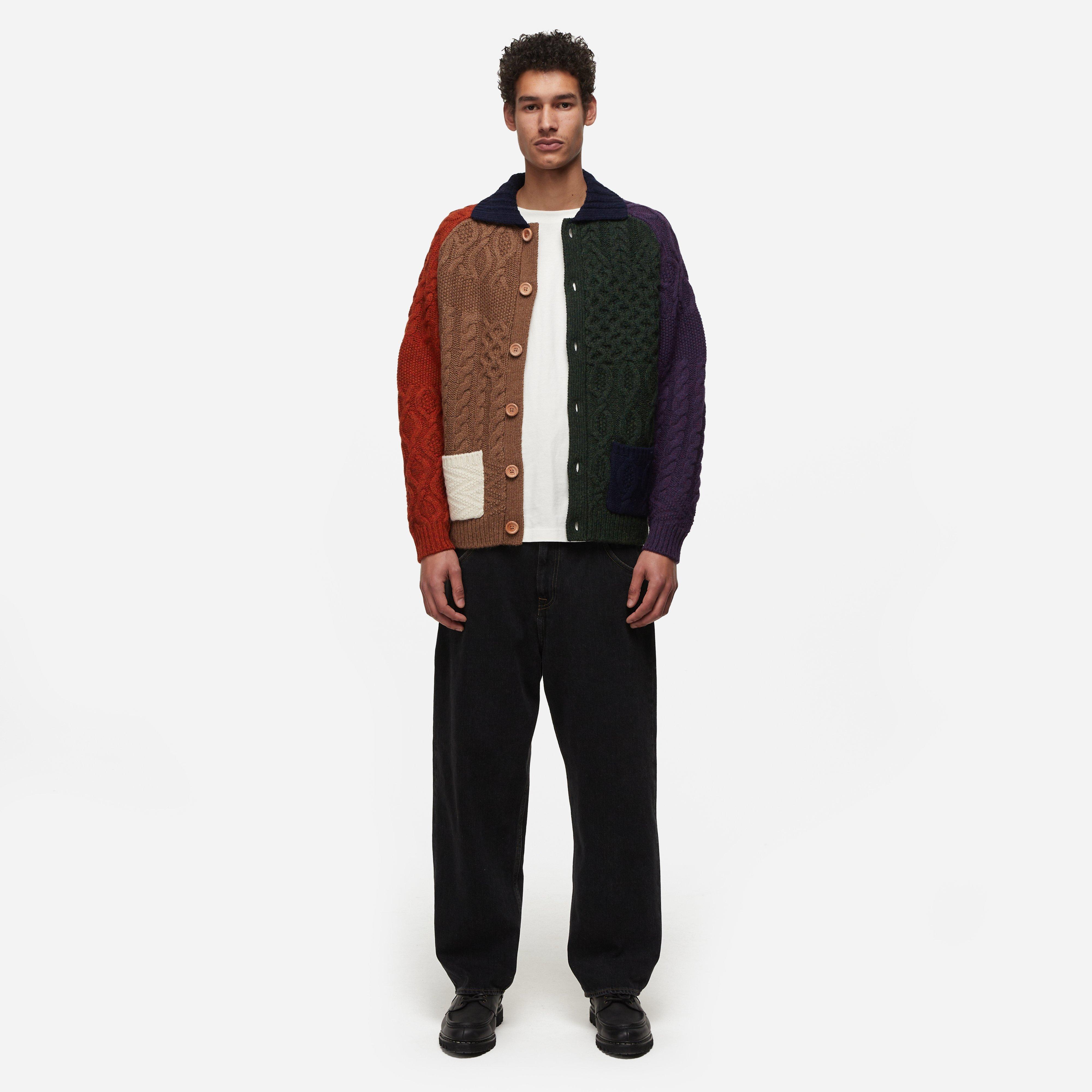 Beams Plus Aran Patchwork Cardigan