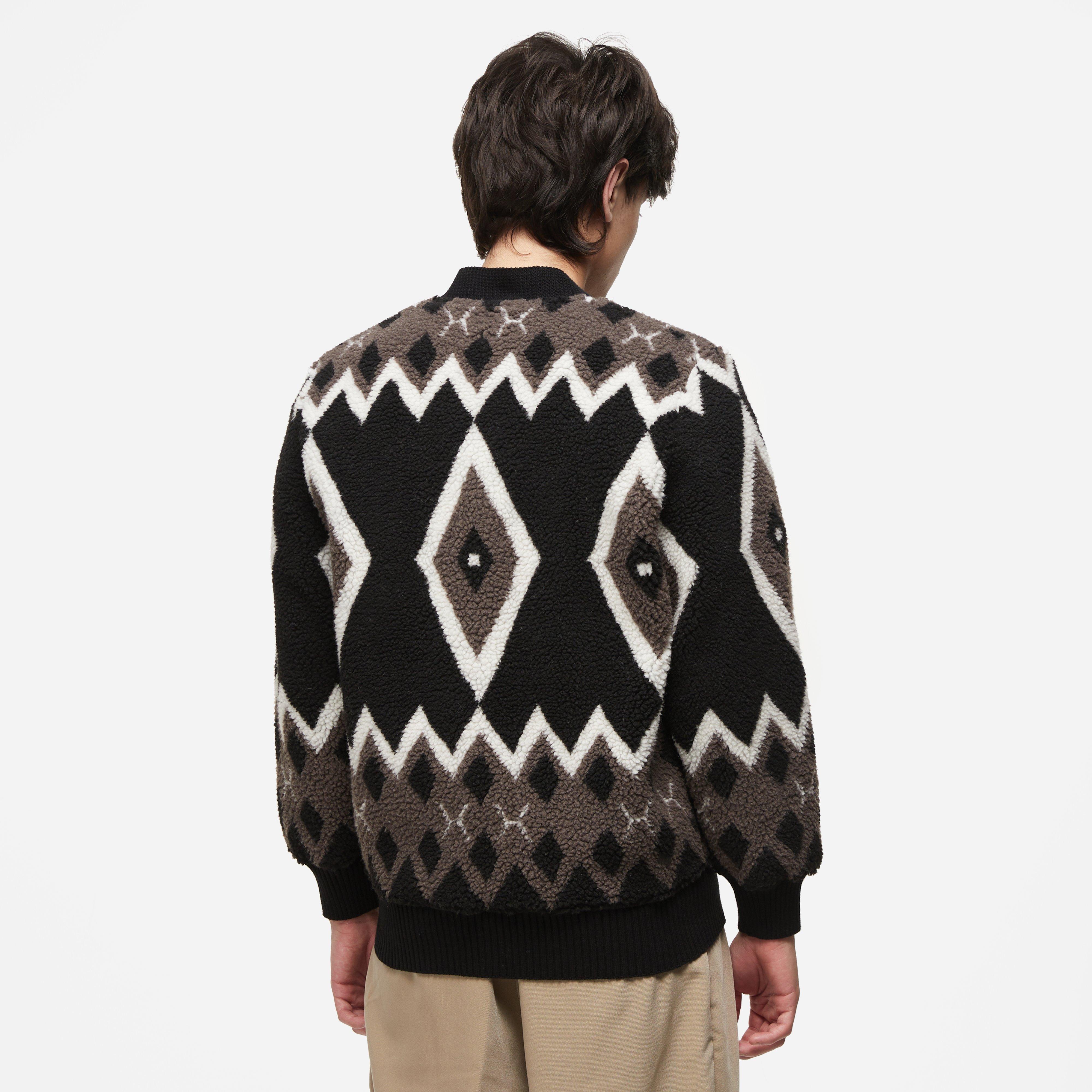 Beams Plus Jacquard Boa Fleece Cardigan