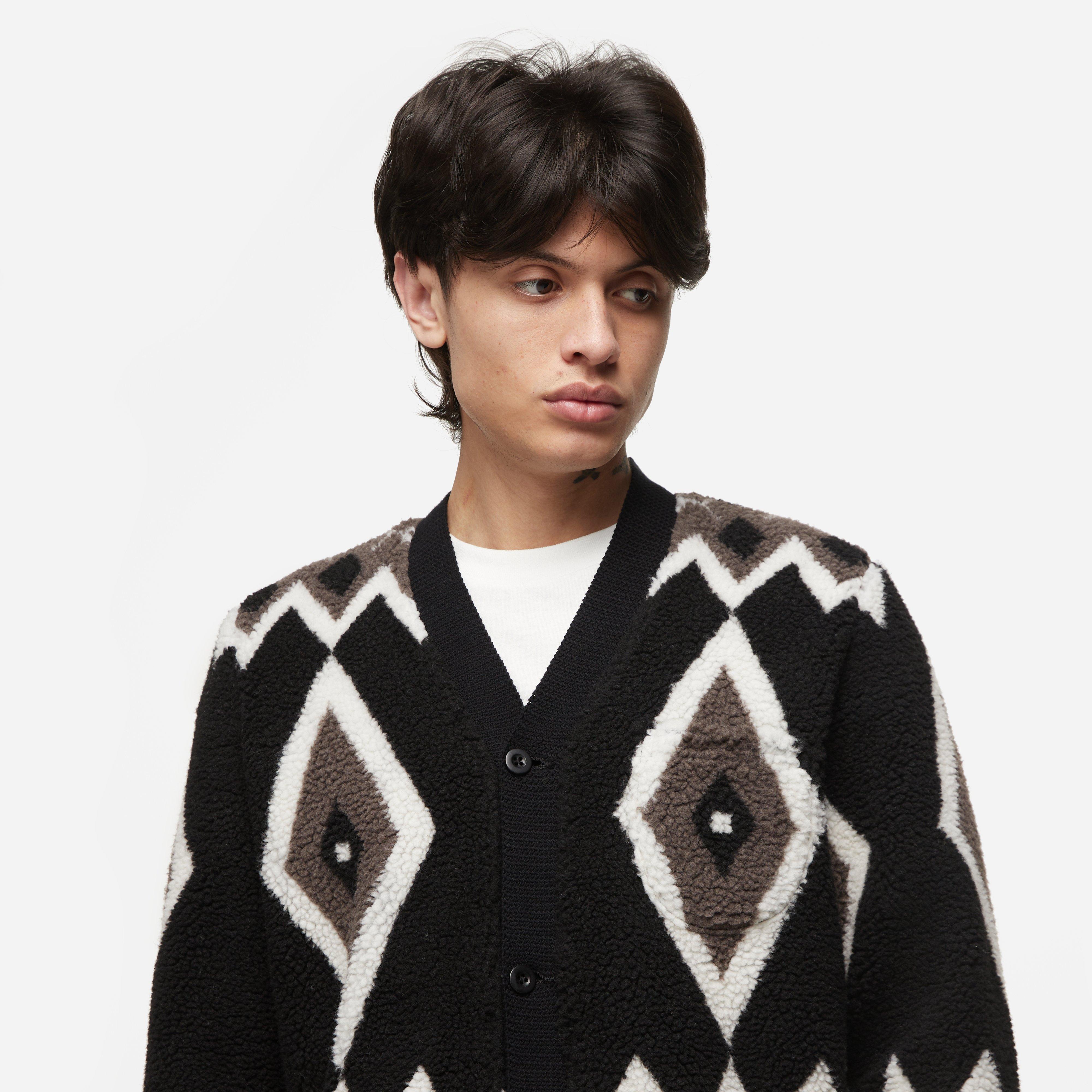 Beams Plus Jacquard Boa Fleece Cardigan