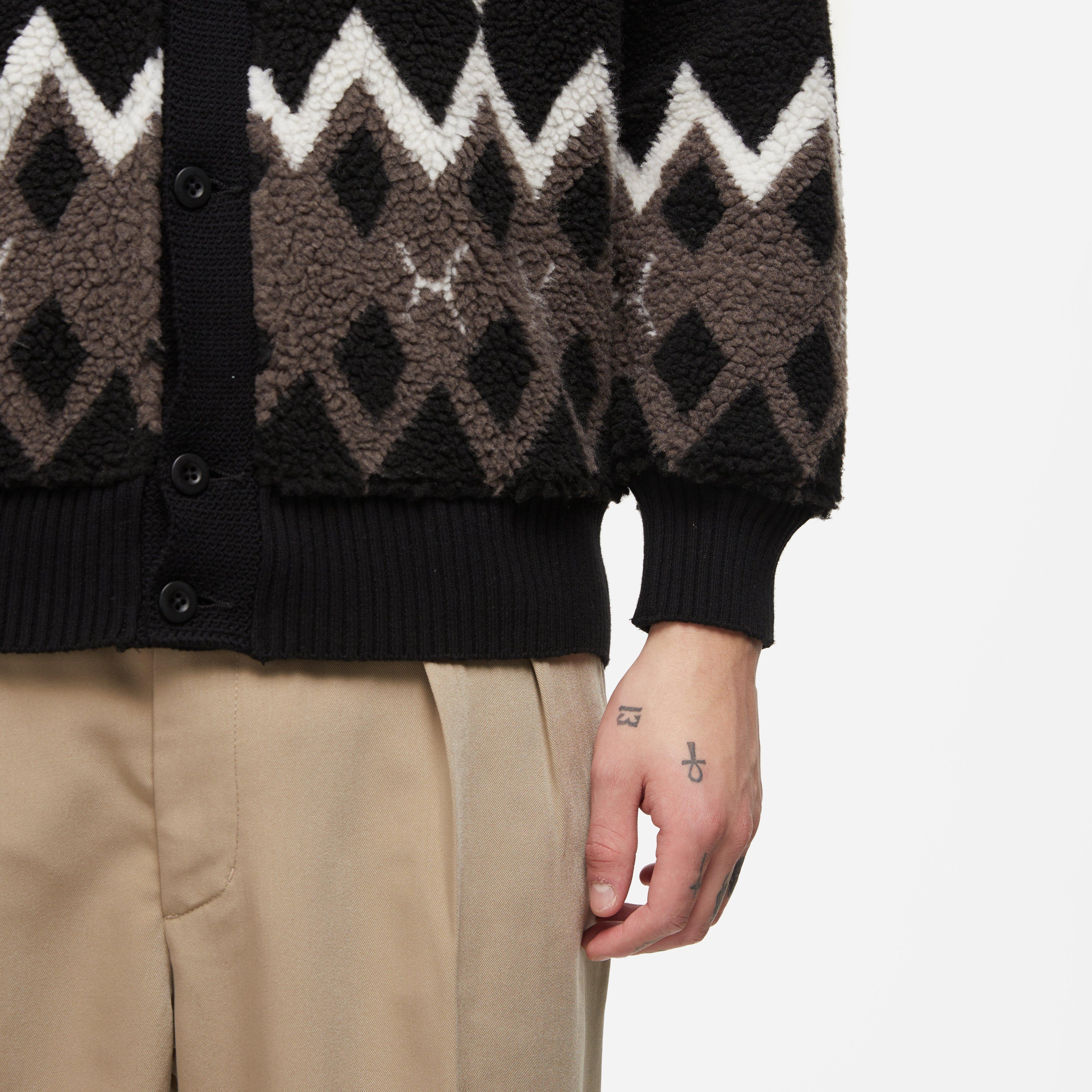 Beams Plus Jacquard Boa Fleece Cardigan