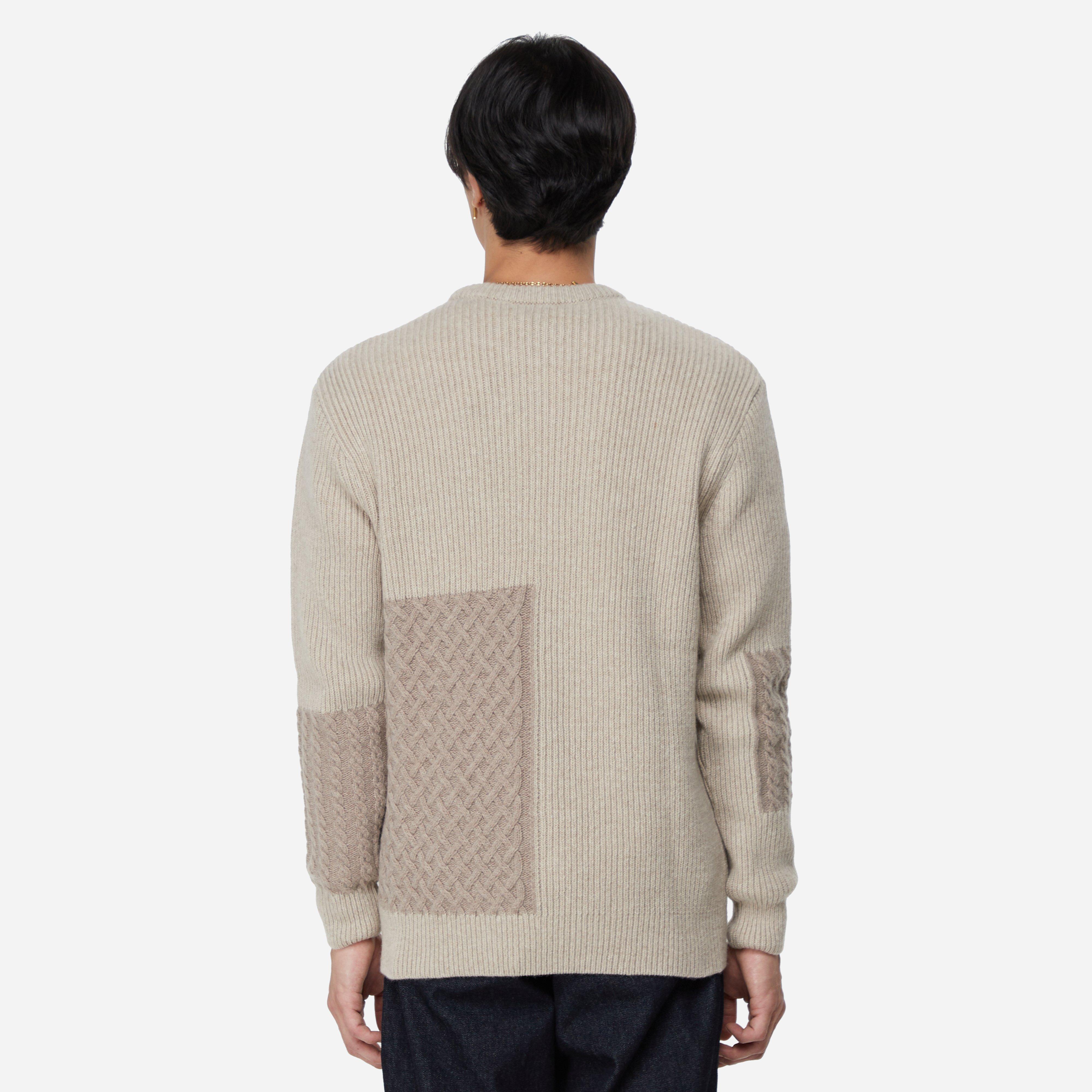 Foret Walnut Patchwork Knit Sweatshirt