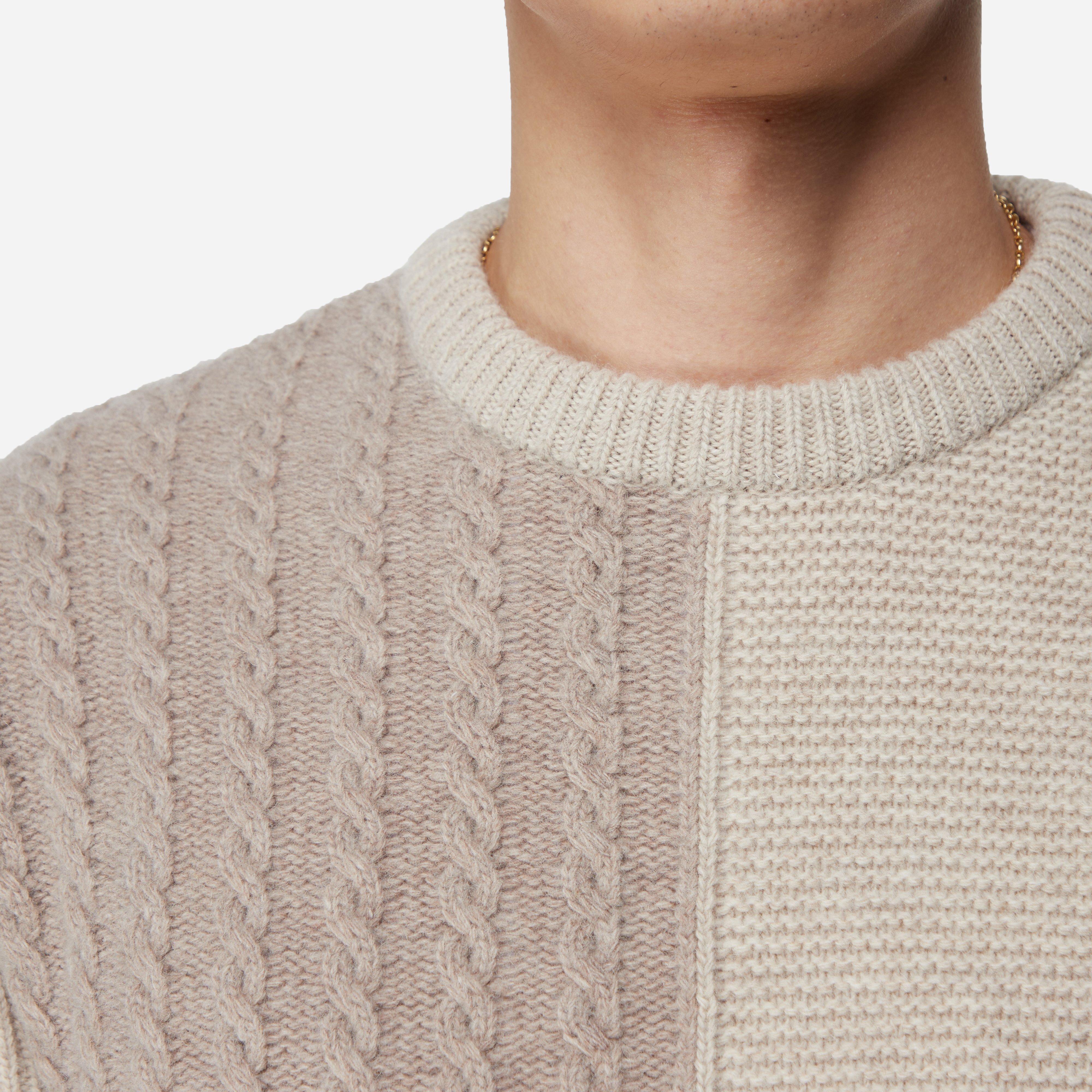 Foret Walnut Patchwork Knit Sweatshirt