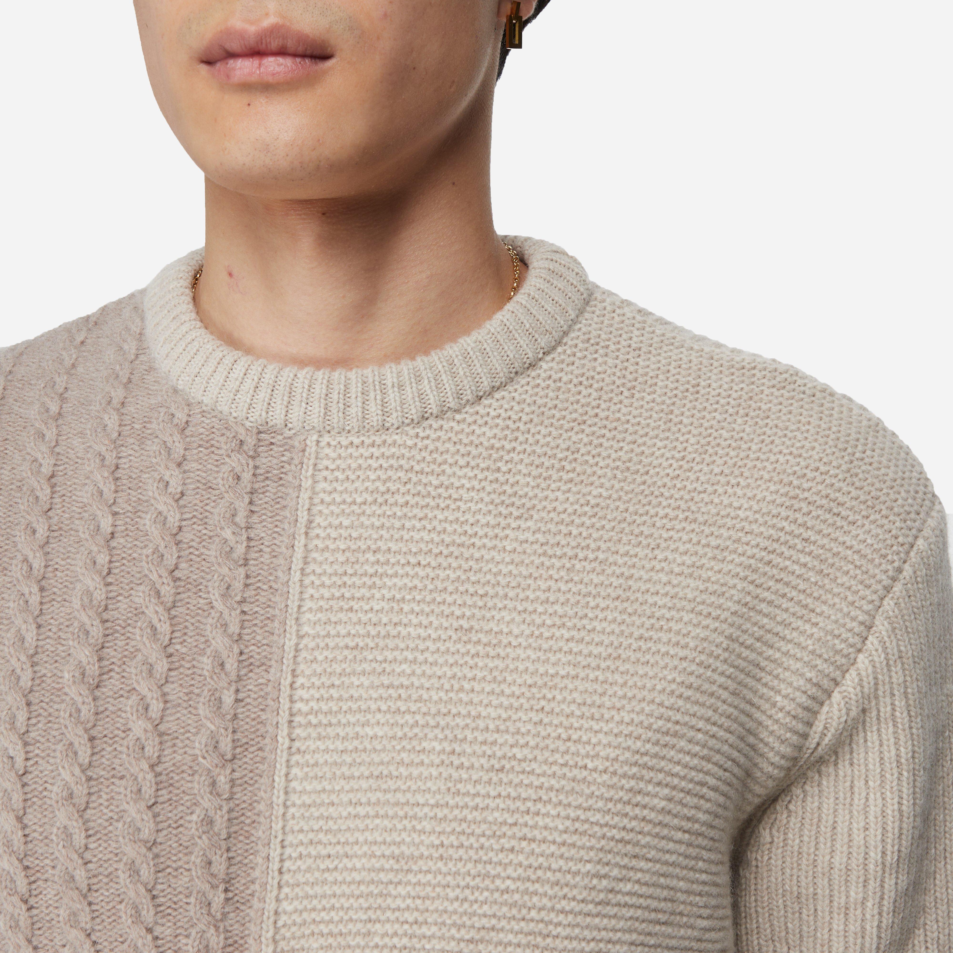 Foret Walnut Patchwork Knit Sweatshirt