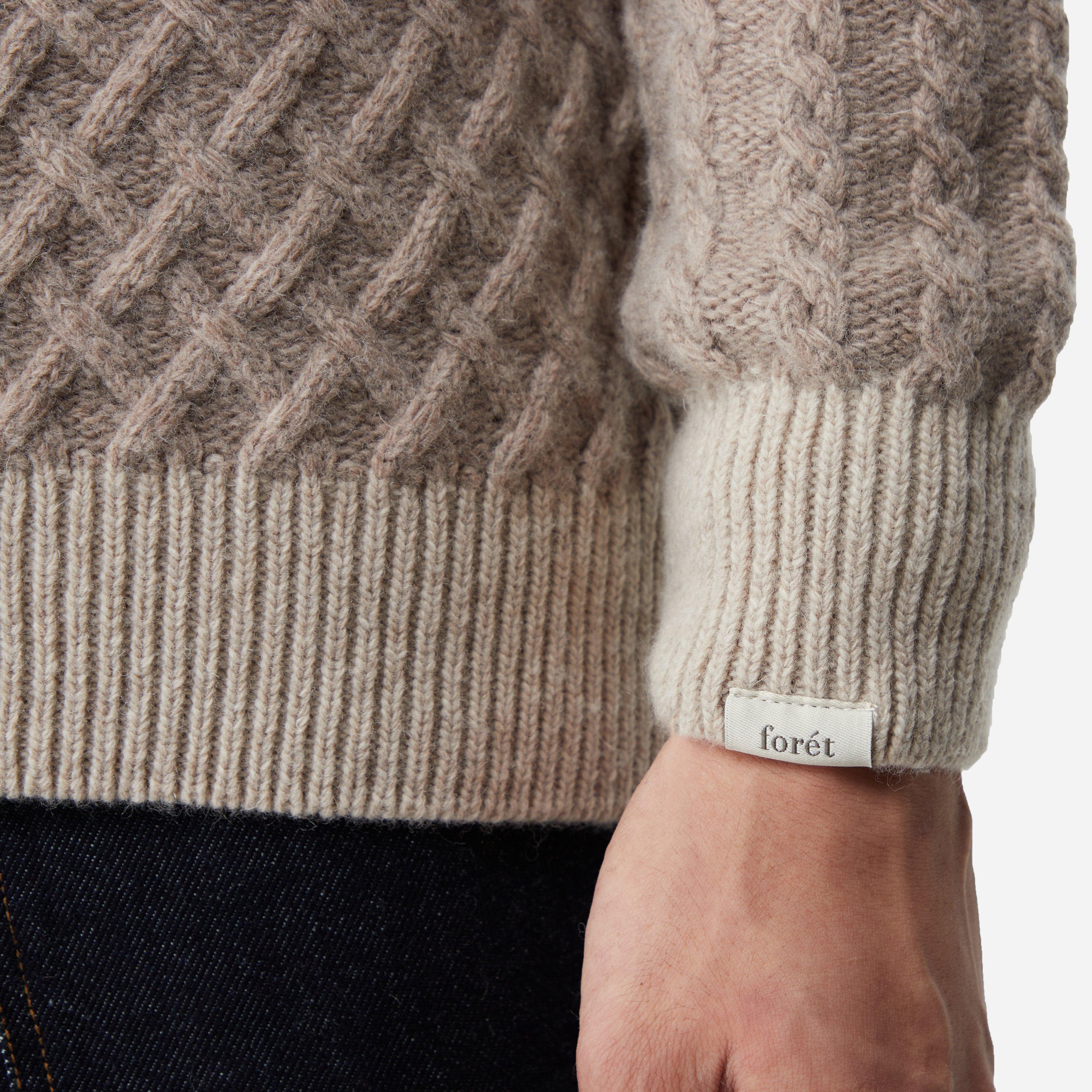 Foret Walnut Patchwork Knit Sweatshirt
