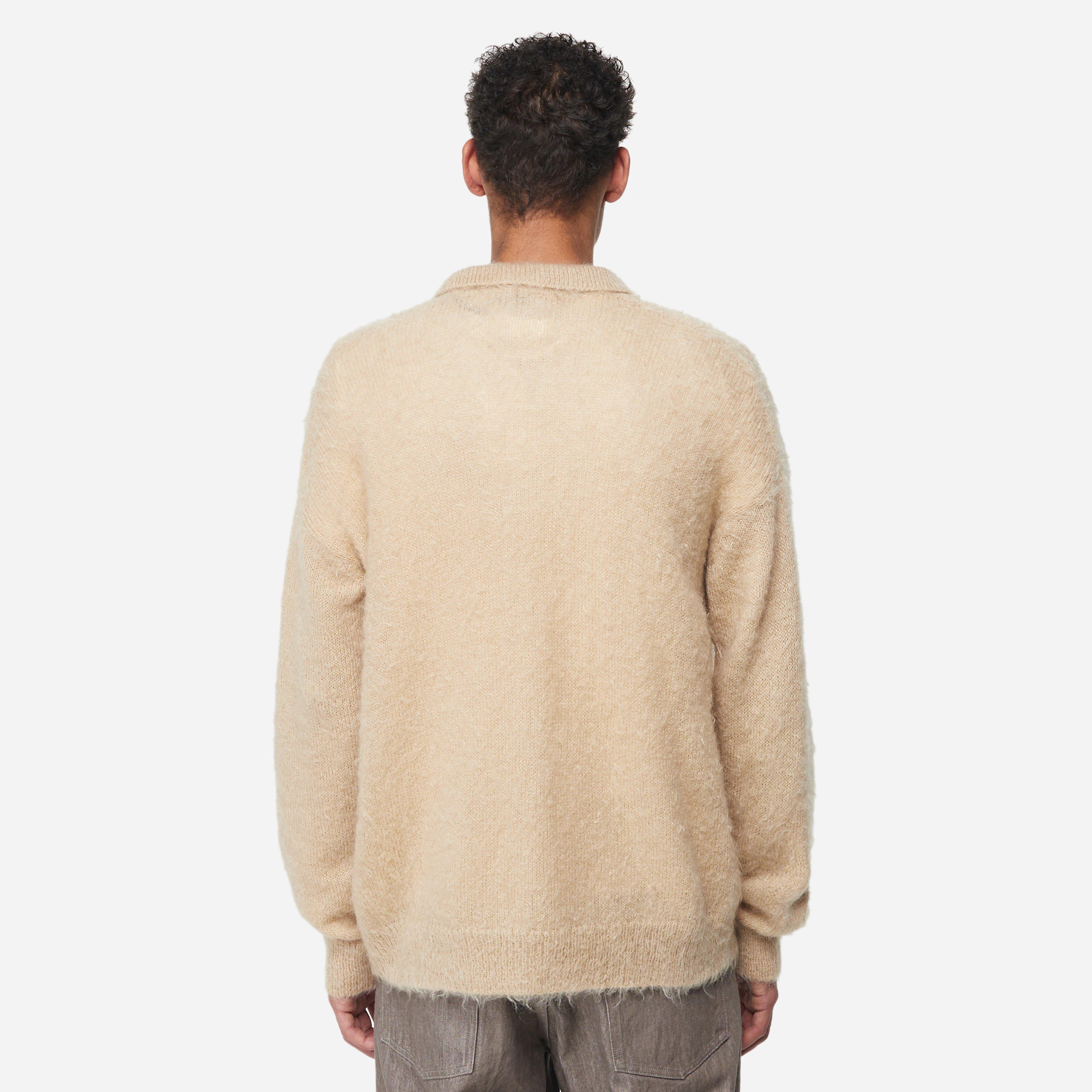 Auralee Superkid Mohair Knit Polo Shirt