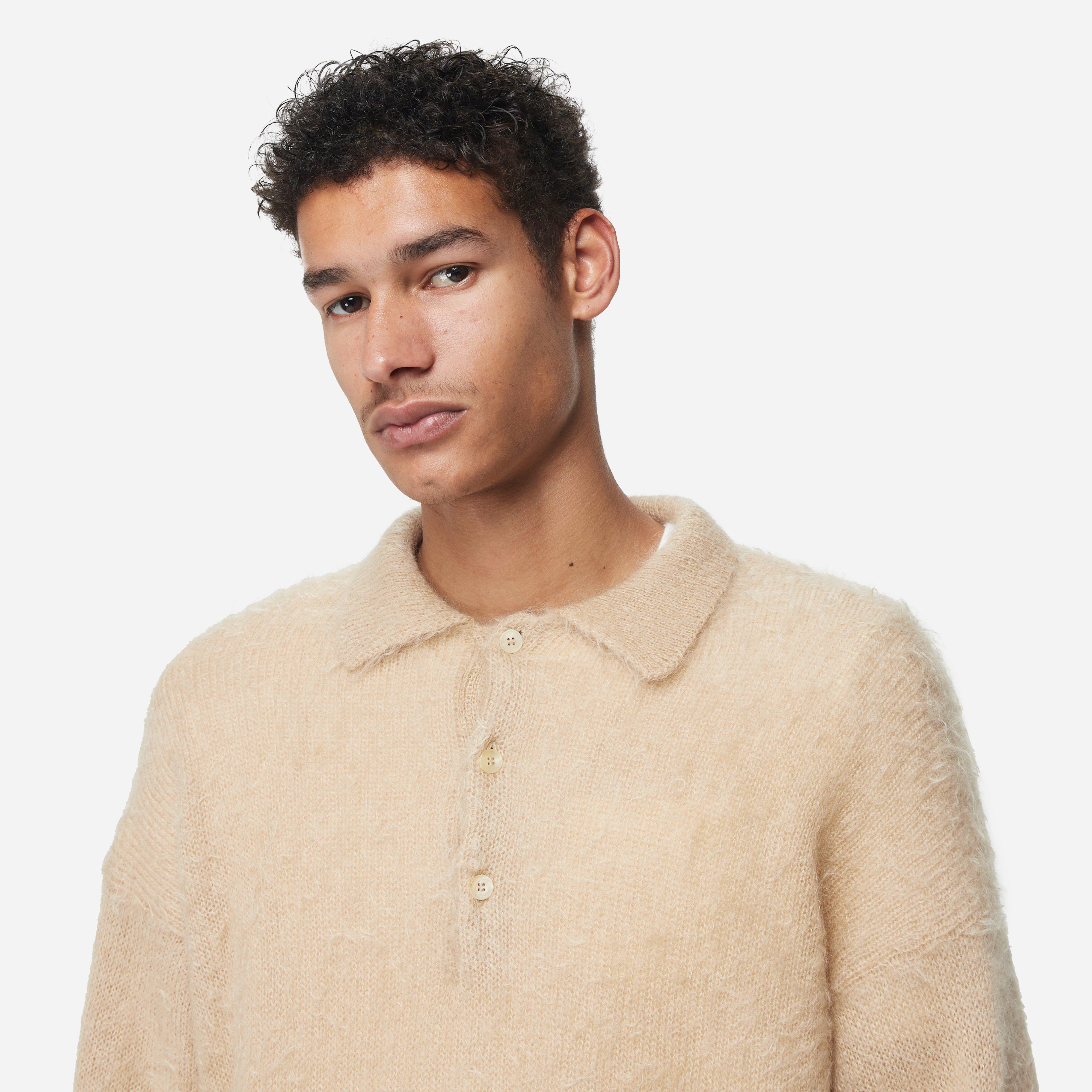 Auralee Superkid Mohair Knit Polo Shirt