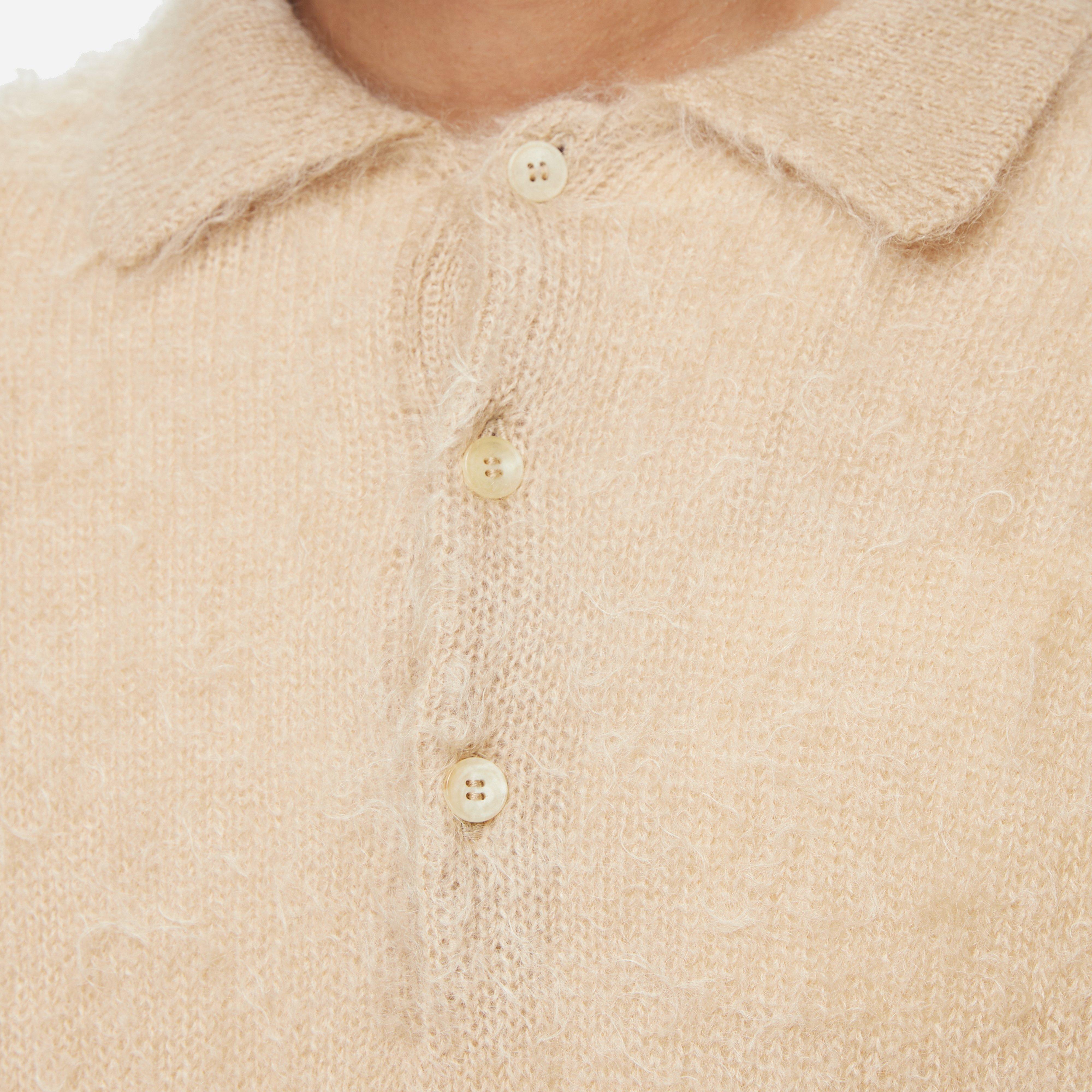 Auralee Superkid Mohair Knit Polo Shirt