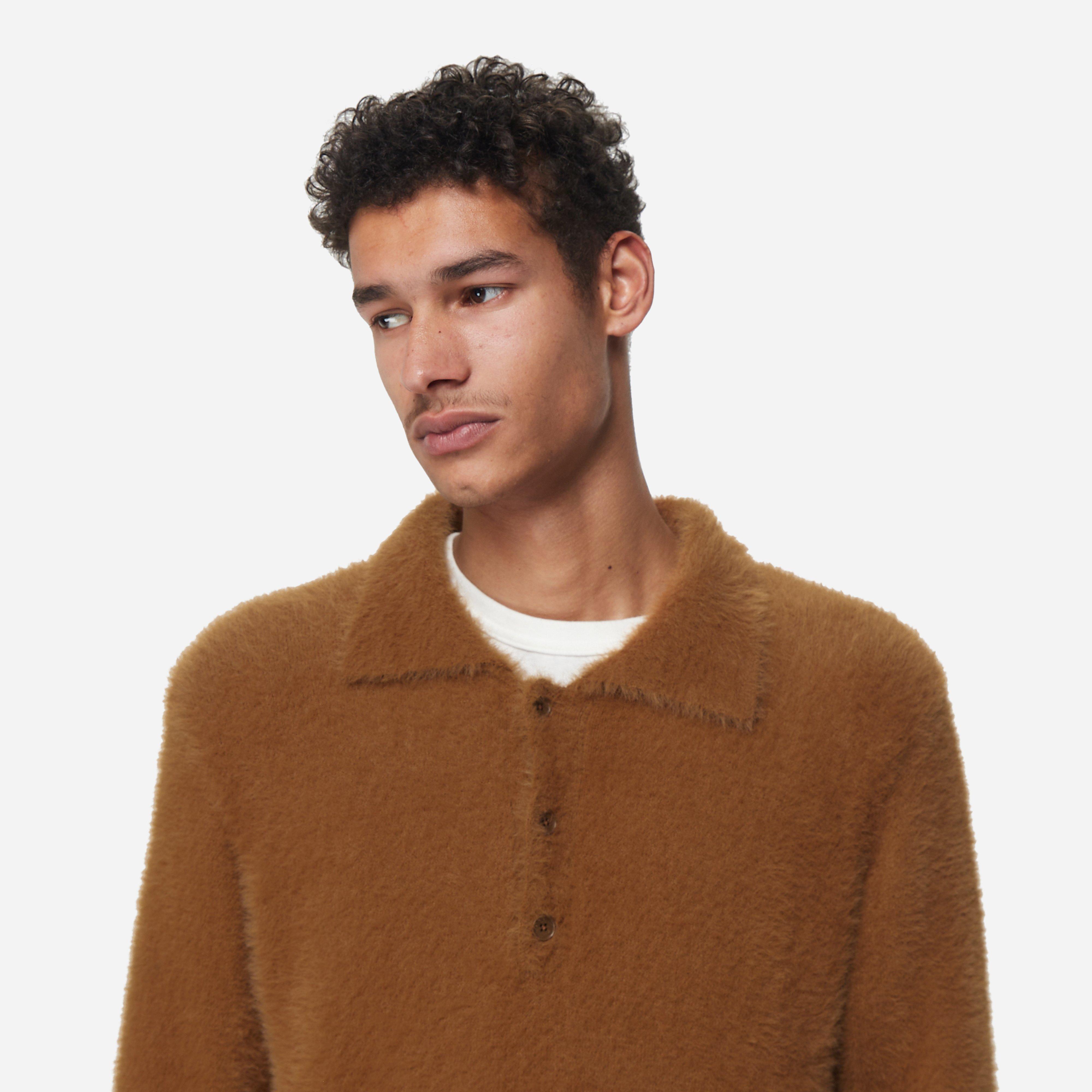 Wood Wood Sebastian Brush Knit Polo Shirt