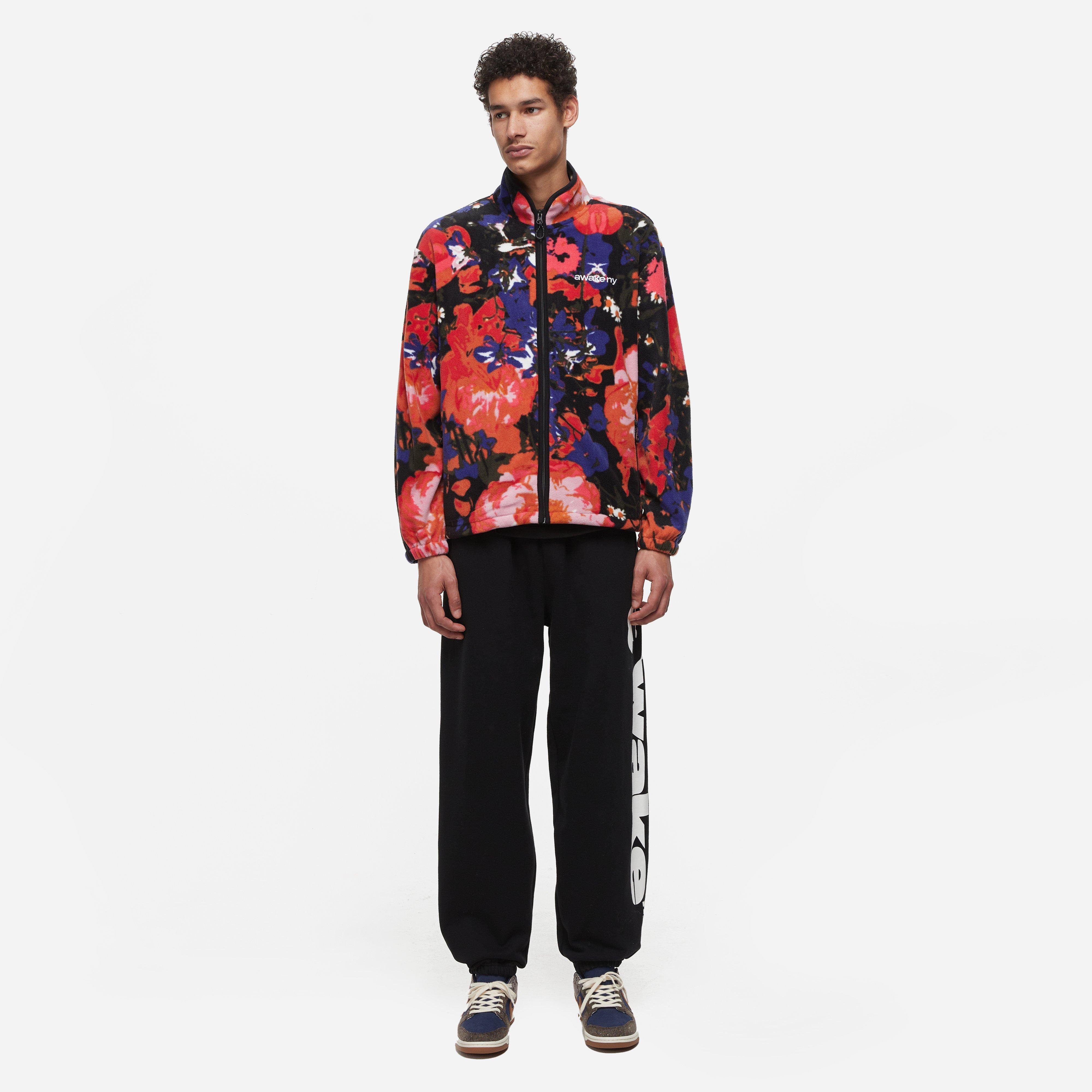 Awake NY Floral Print Fleece Jacket