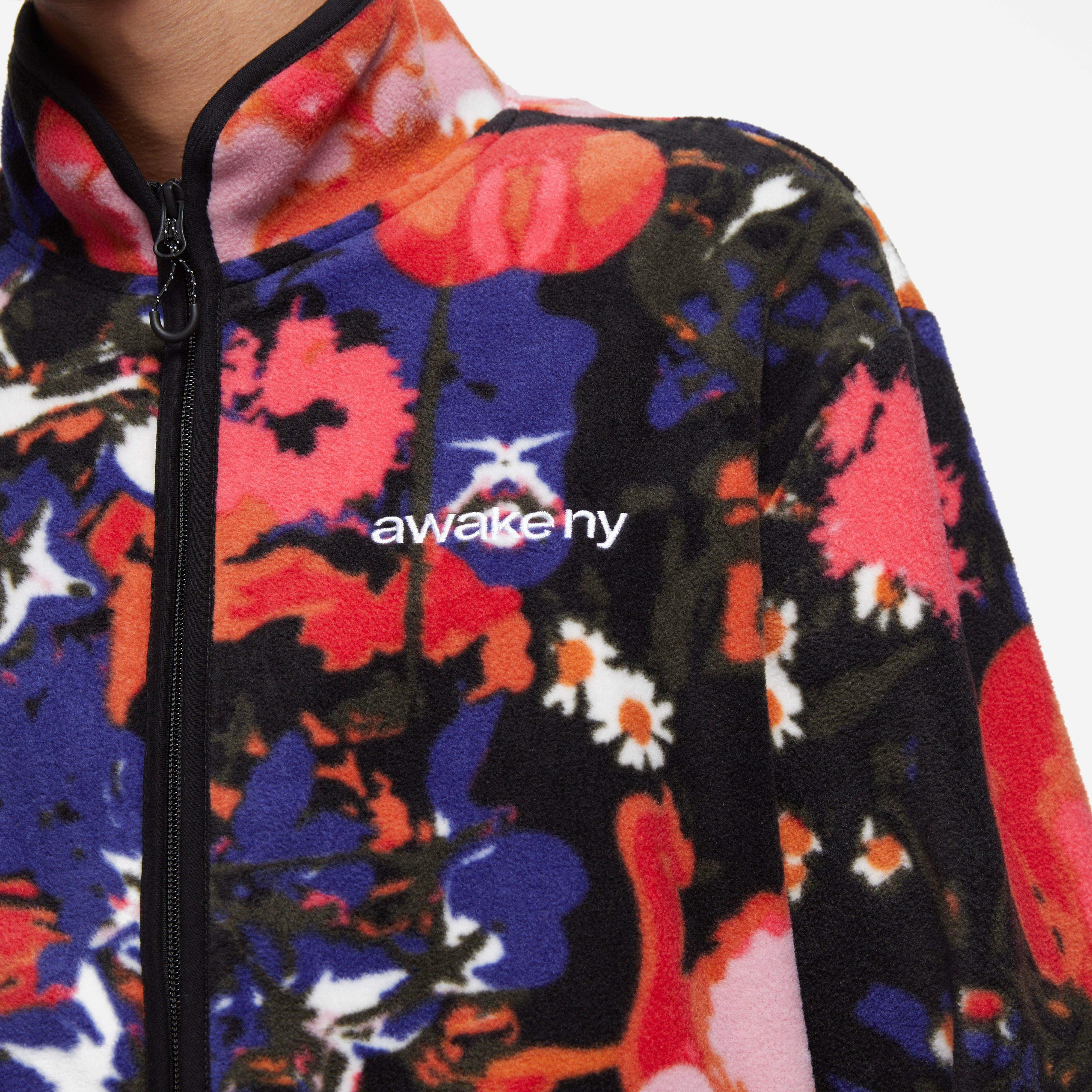 Awake NY Floral Print Fleece Jacket