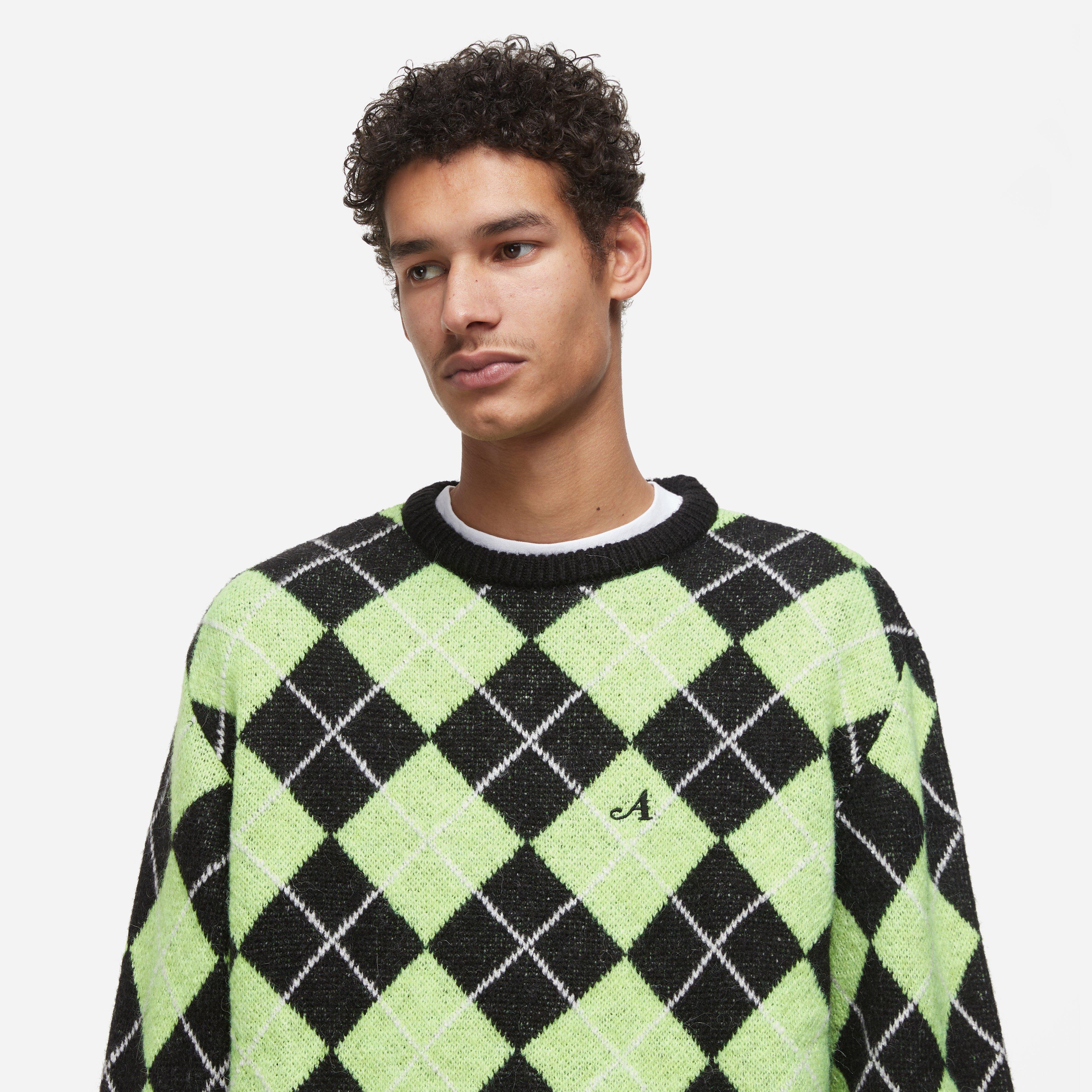 Awake NY Argyle Mohair Knit Jumper