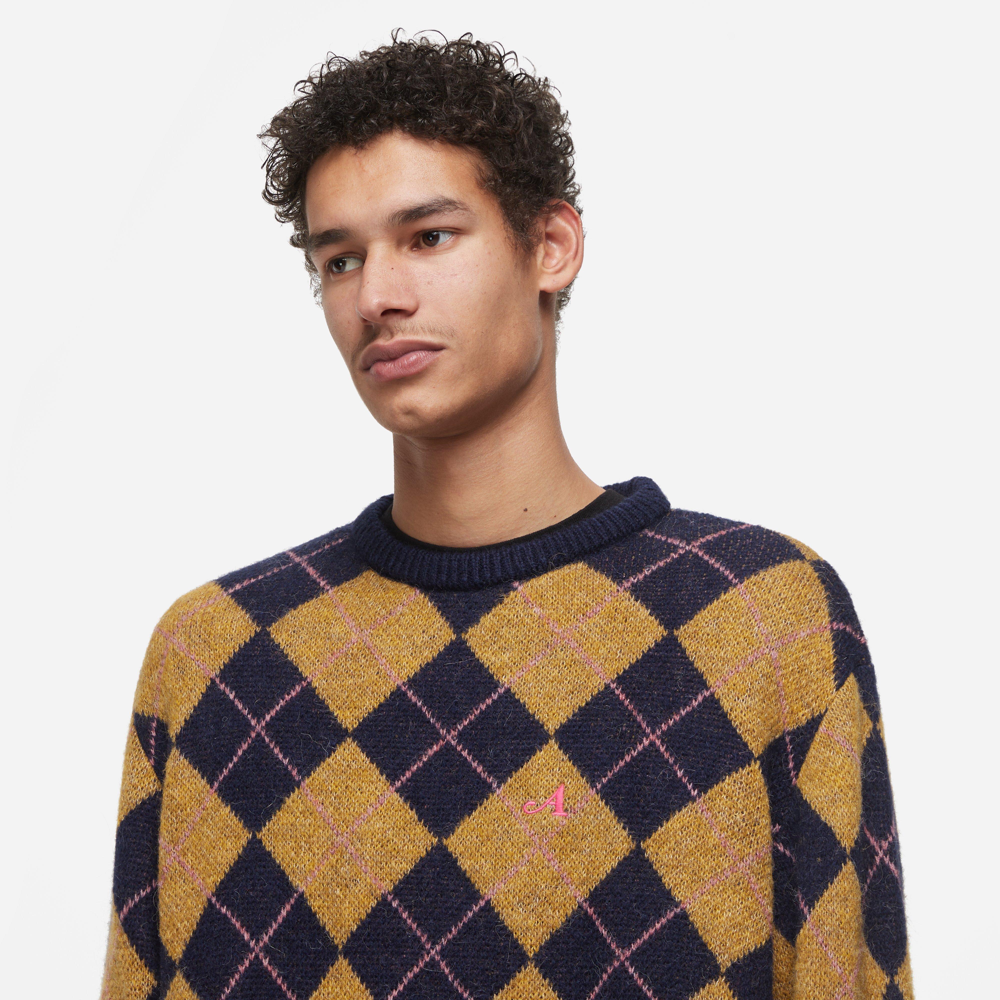 Awake NY Argyle Mohair Knit Jumper