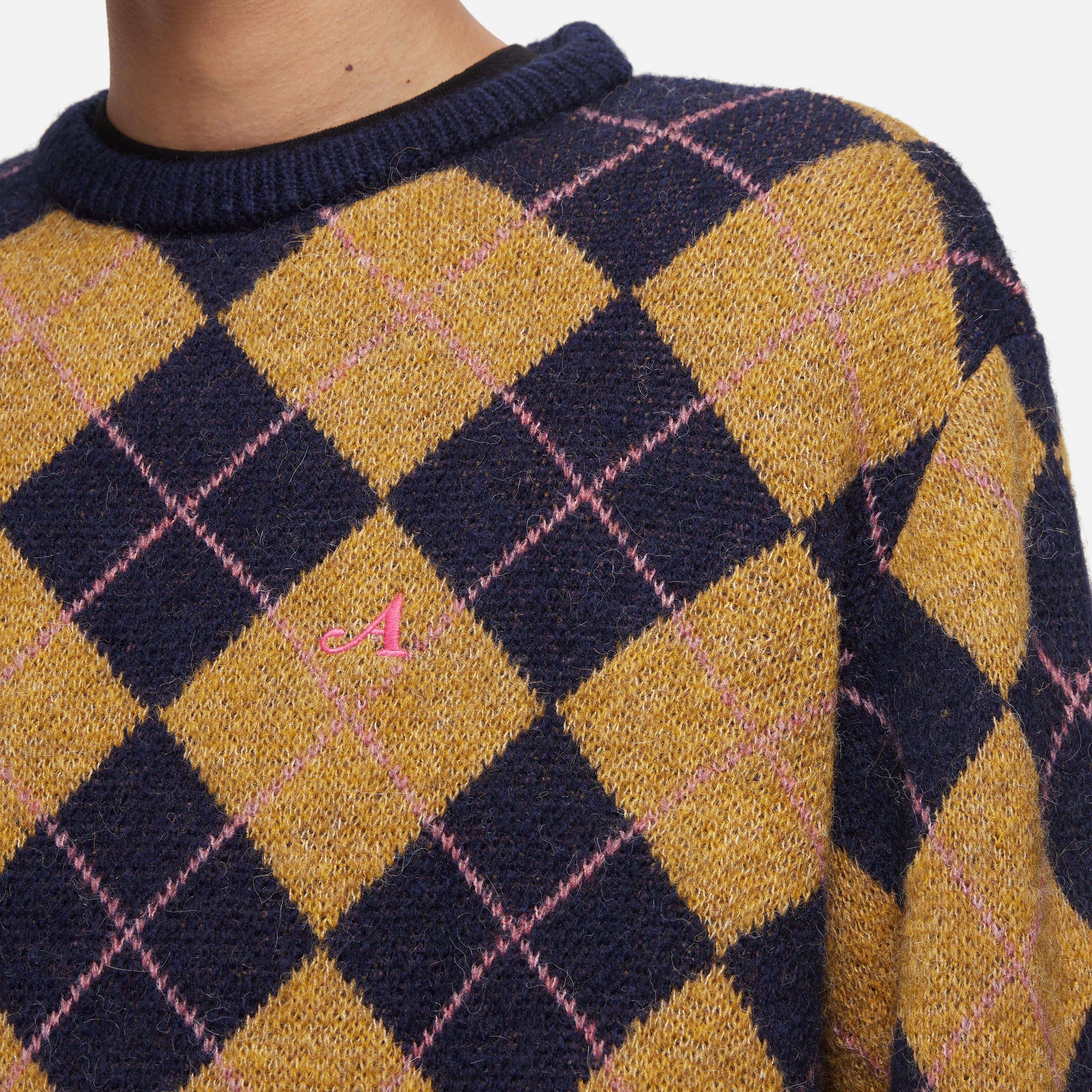 Awake NY Argyle Mohair Knit Jumper