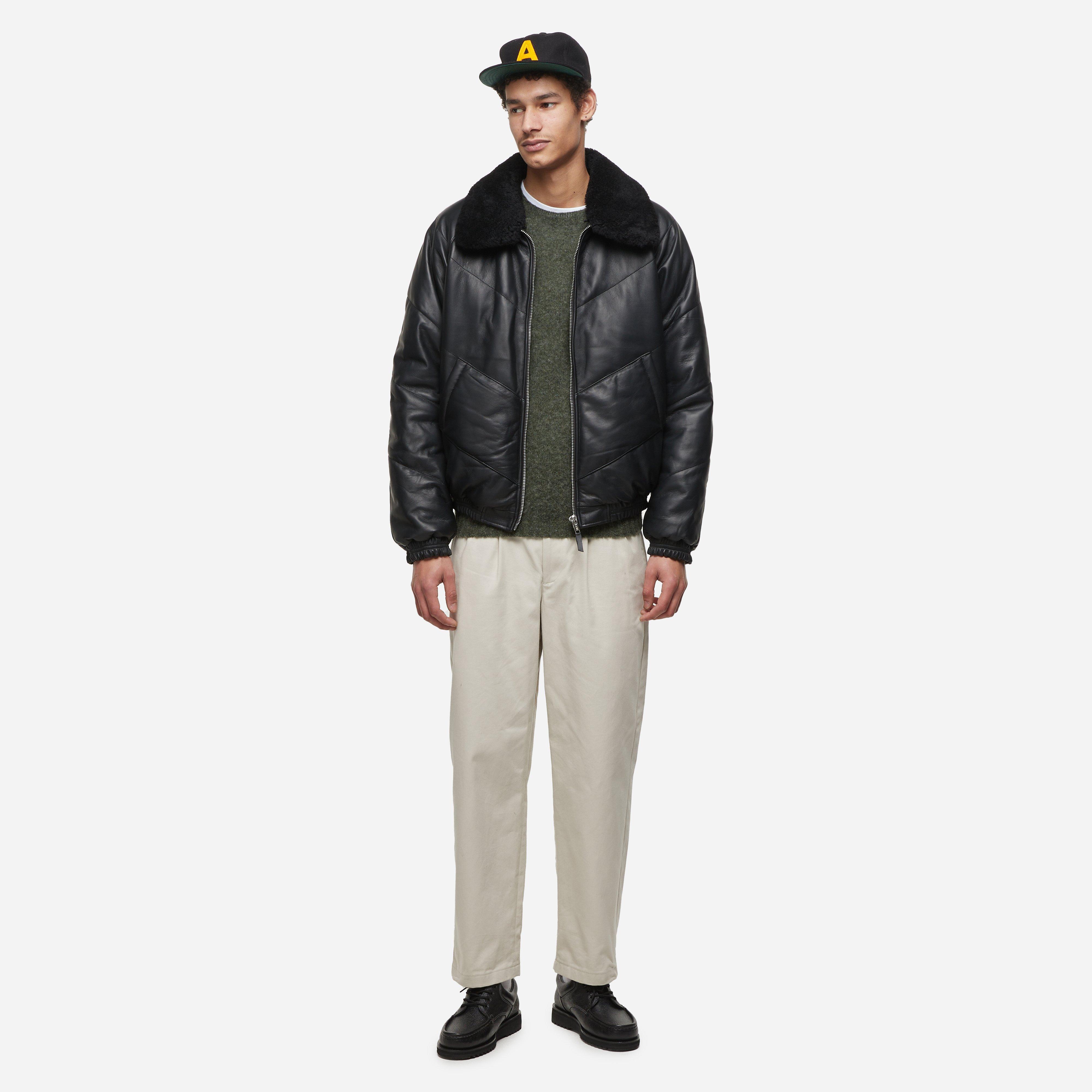 YMC Kool Herc Leather Wadded Jacket