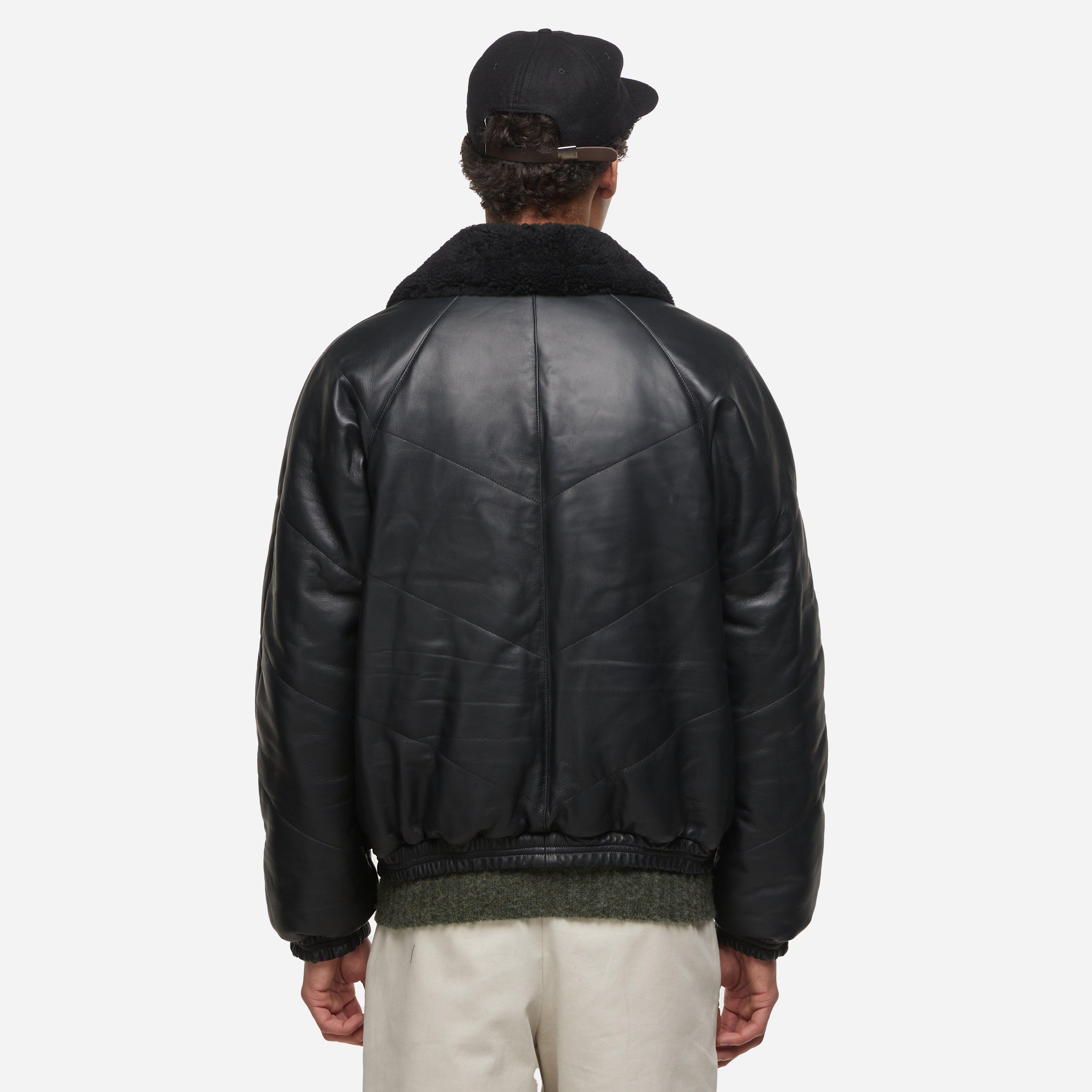 YMC Kool Herc Leather Wadded Jacket