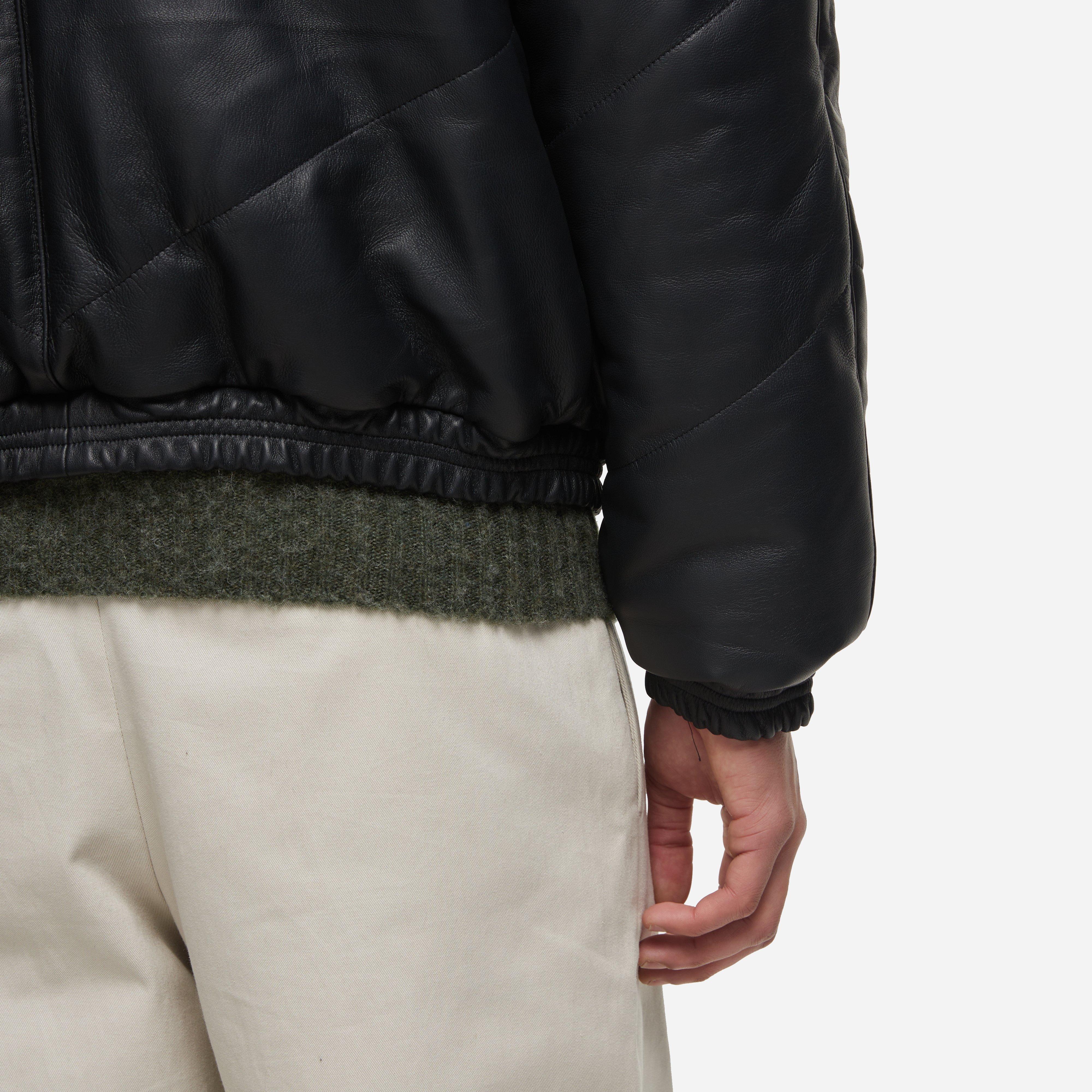 YMC Kool Herc Leather Wadded Jacket