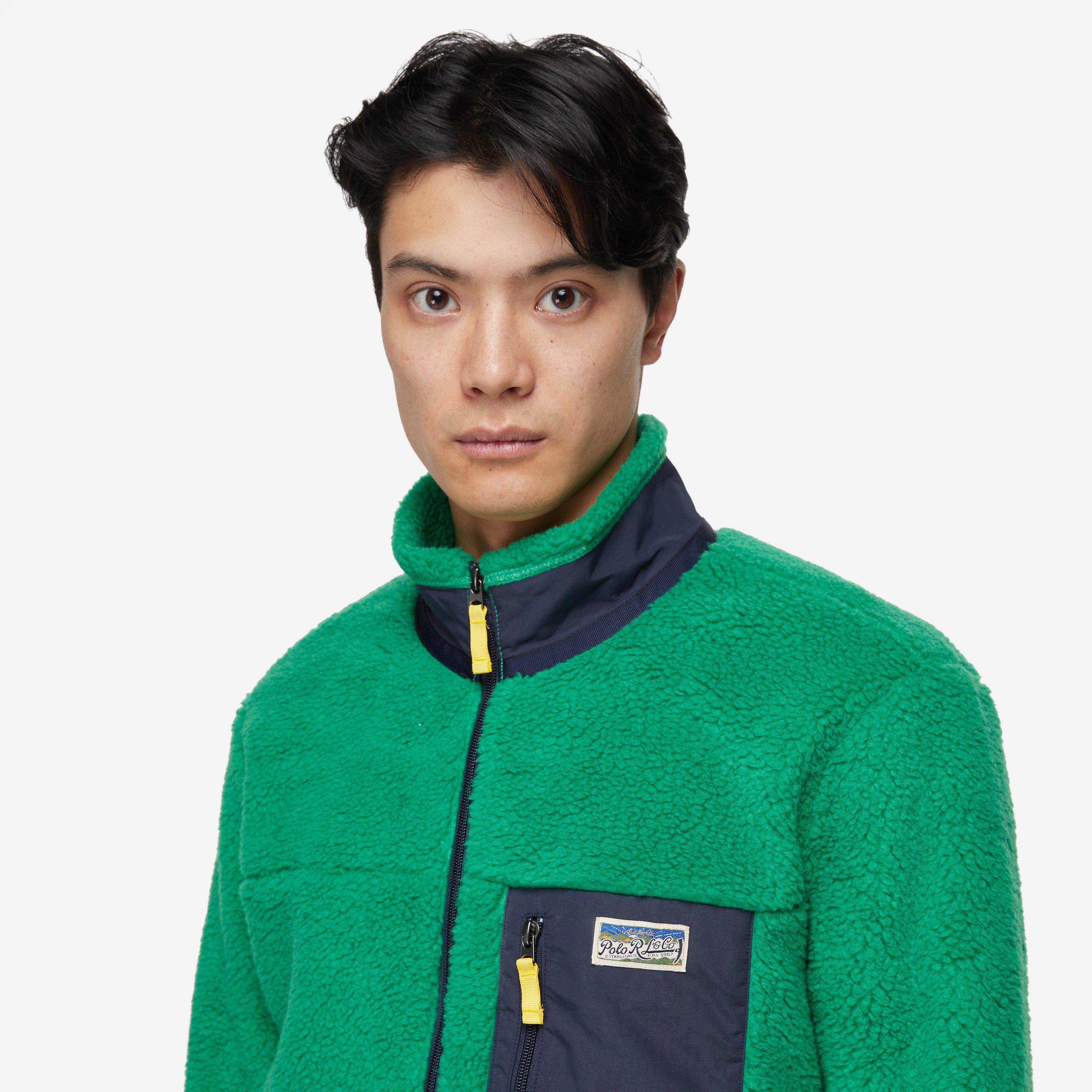 Polo Ralph Lauren Plaid Pile Fleece Jacquard Fleece  Jacket