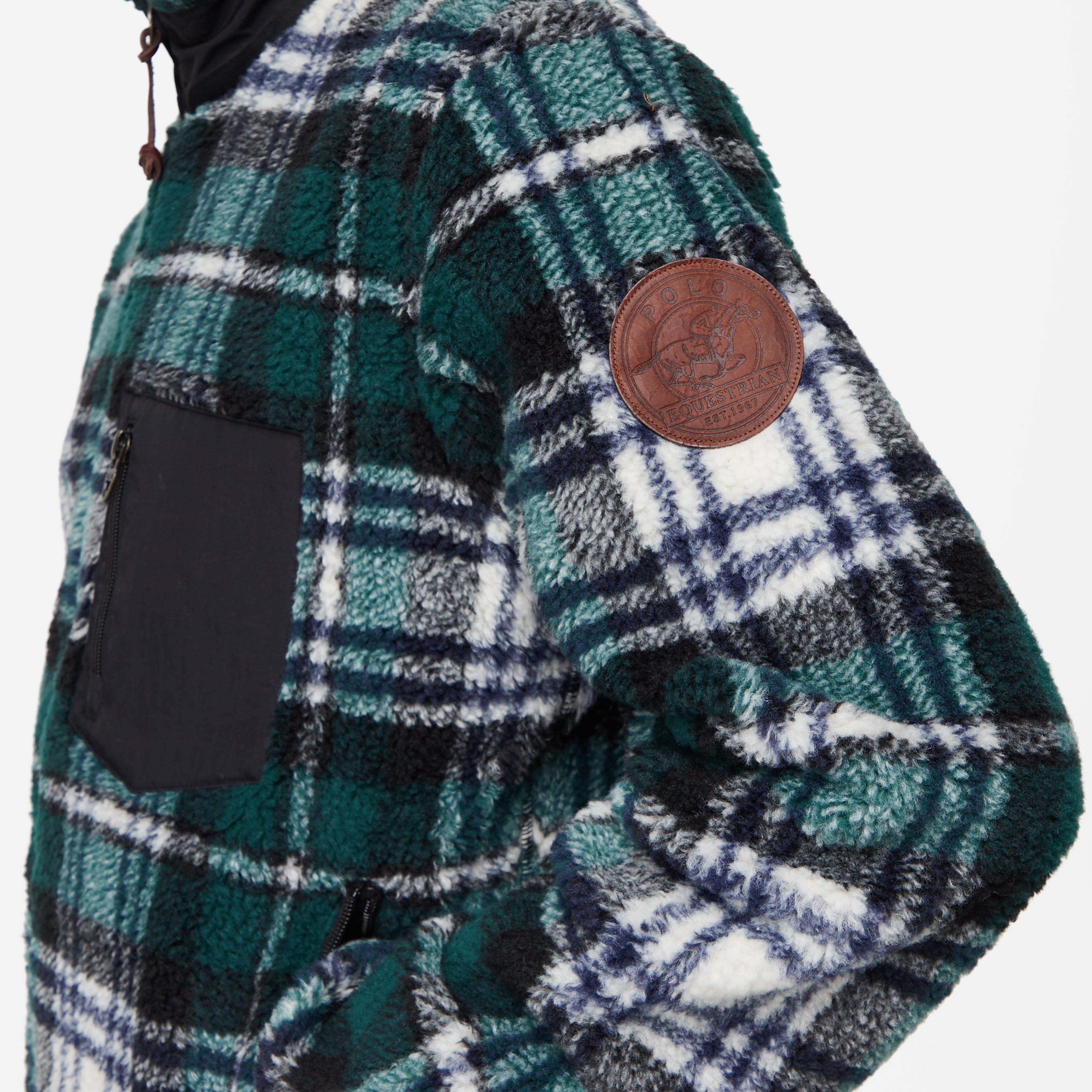 Polo Ralph Lauren Plaid Pile Fleece Jacquard Fleece  Jacket