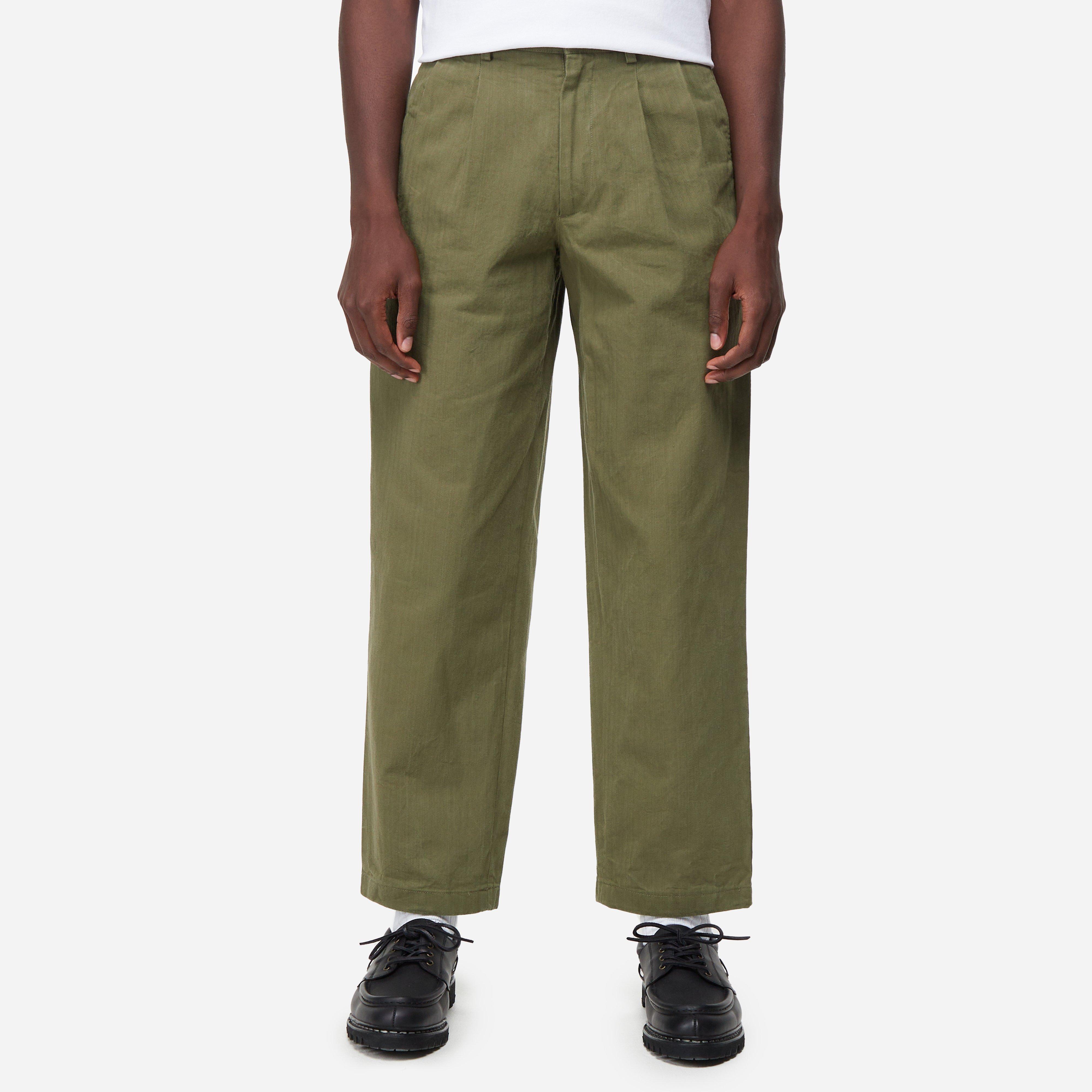 Green Noah Twill Double-Pleat Pant | HIP