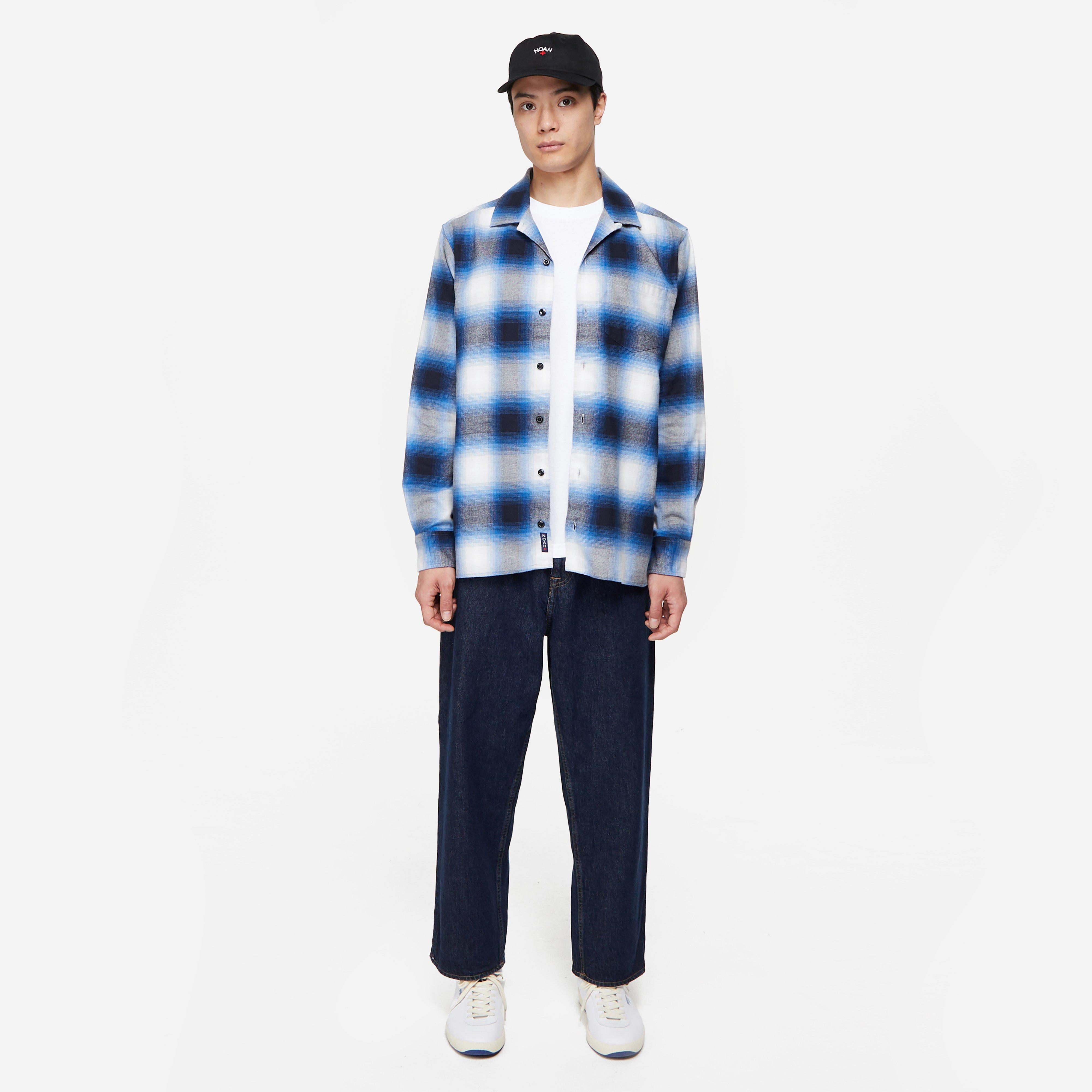 Noah Lightweight Shadow Plaid Flannel Shirt