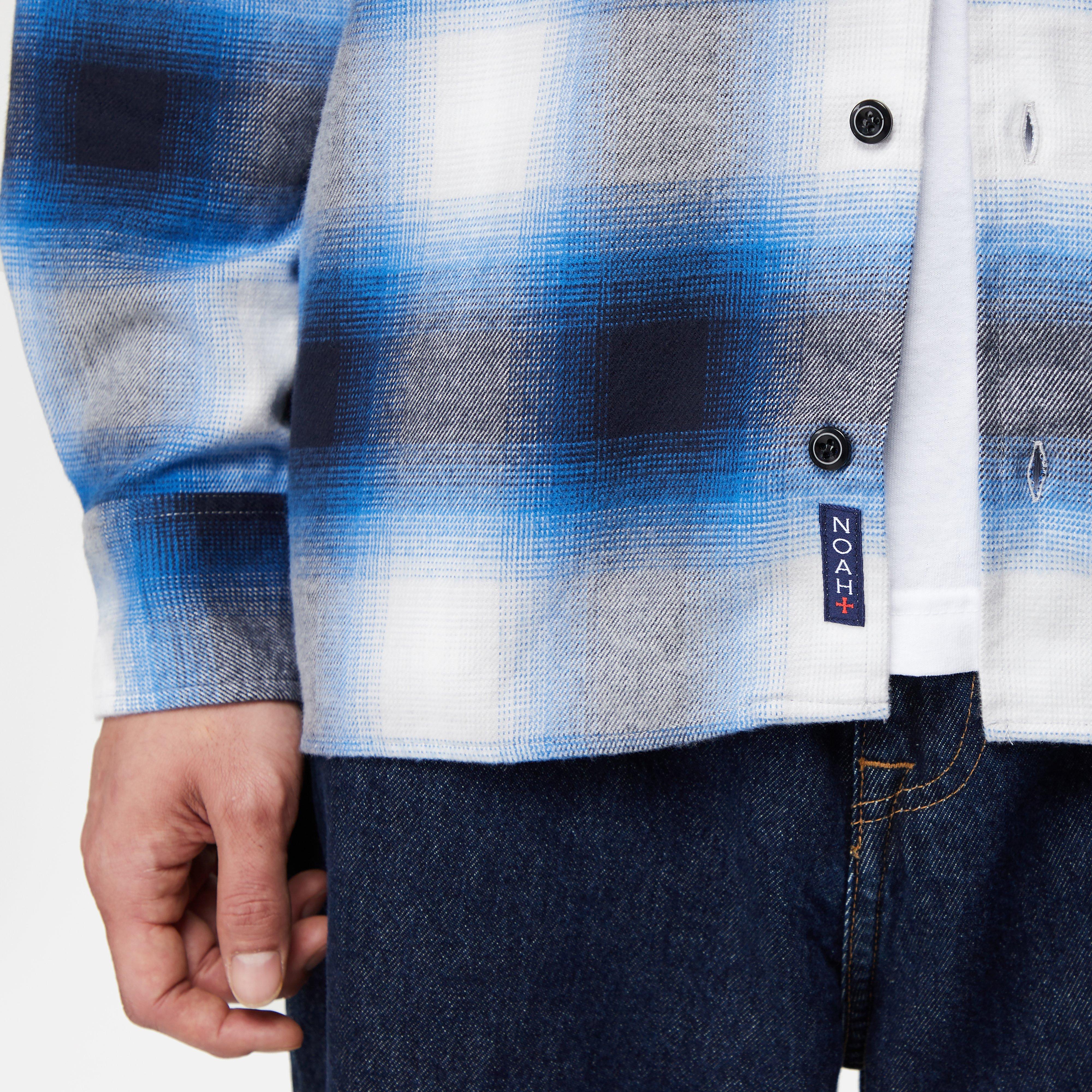 Noah Lightweight Shadow Plaid Flannel Shirt