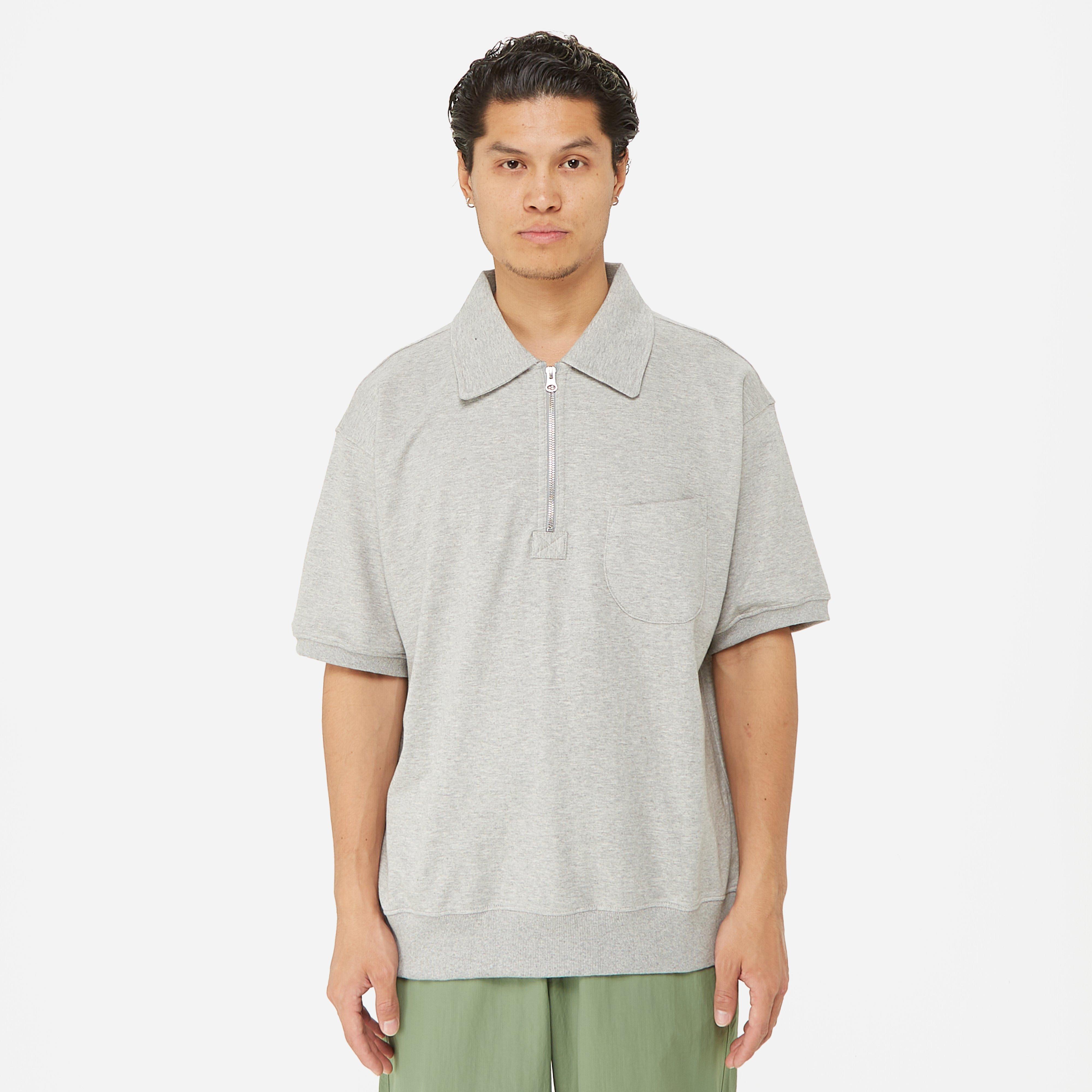 Grey FrizmWORKS Short Sleeve Half Zip Sweatshirt | HIP