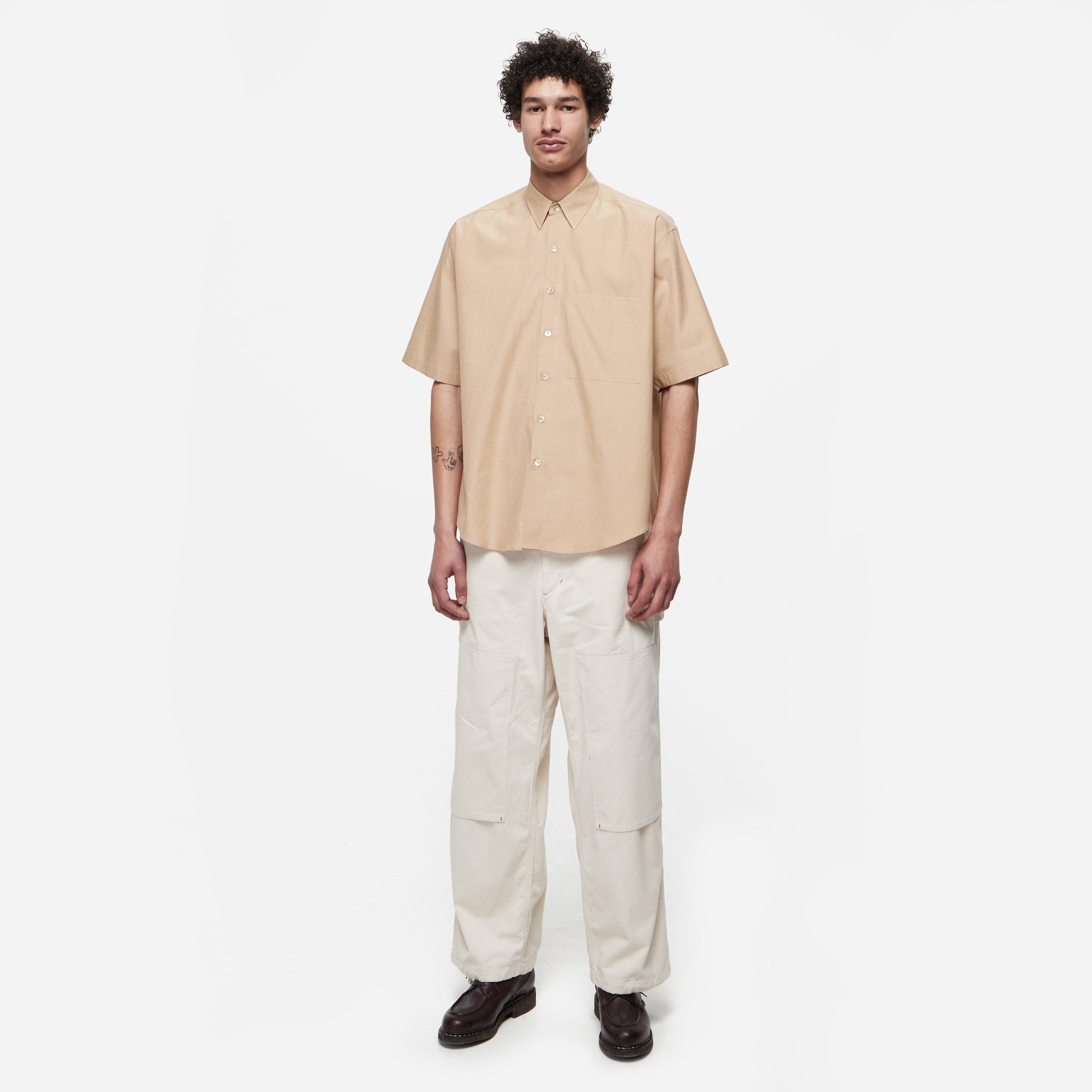 Auralee Washed Finx Twill Big Half Sleeved Shirt